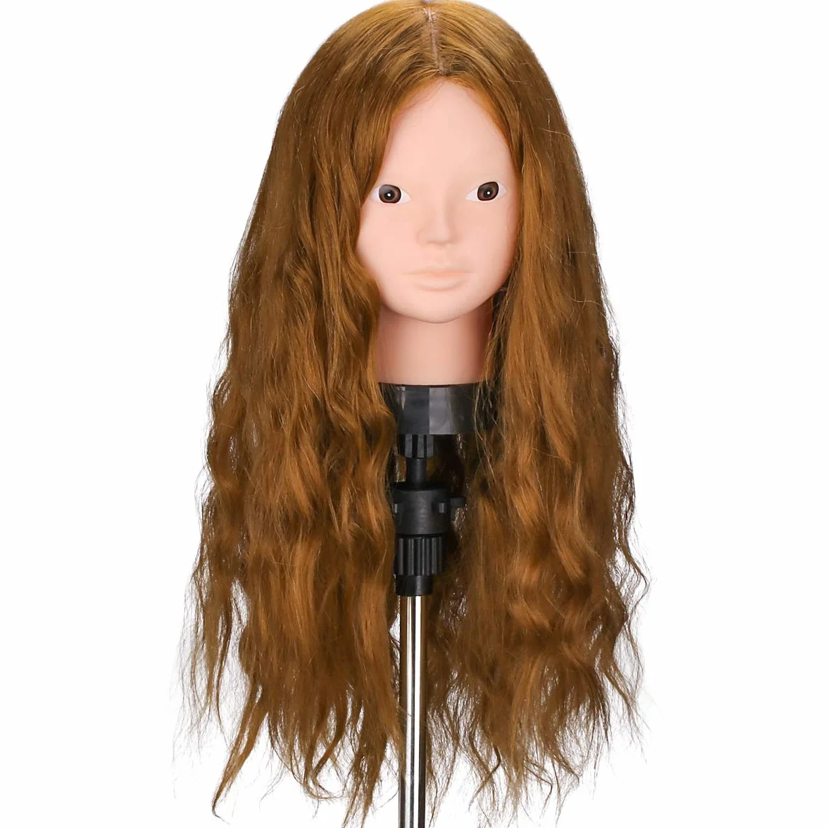 Głowa fryzjerska 60 cm 80% naturalne włosy manekin wystawowy