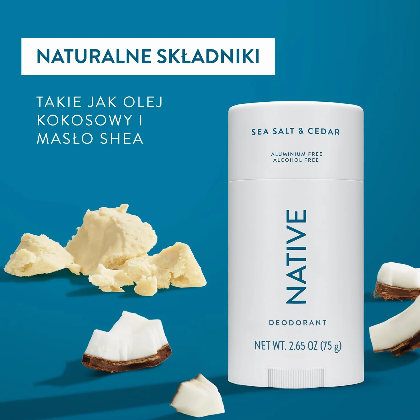 Natural Native Sea Dezodorant z soli i cedru, 2,65 uncji