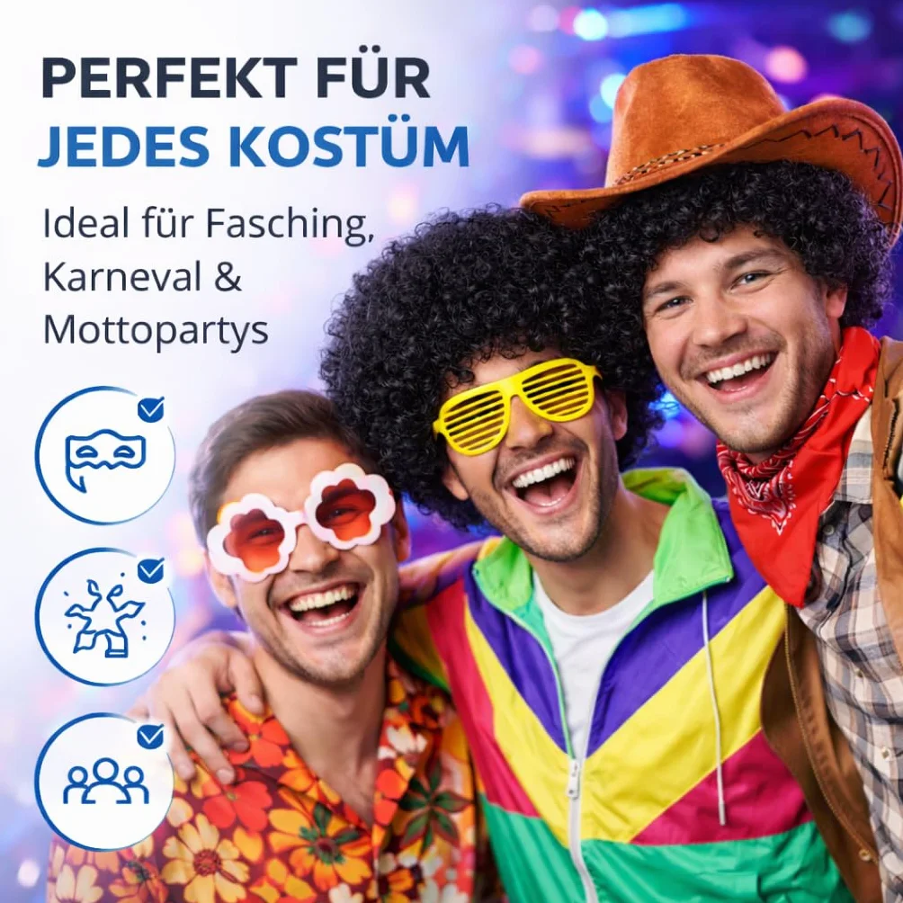 Peruka afro kręcona w stylu mullet retro na karnawał i imprezy kostiumowe lata 80 90 czarna