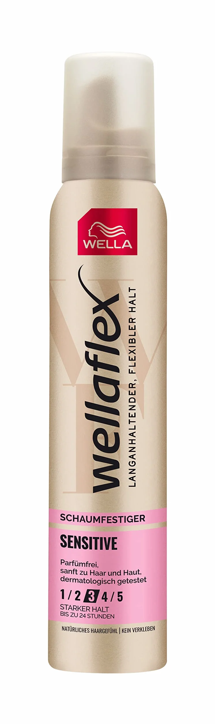 Wella Flex pianka Sensitive pianka do włosów o dużej wytrzymałości – bezzapachowa pianka do włosów zapewnia elastyczne trzymanie przez 24 h bez sklejania – z ochroną UV i Hair Taming Complex z
