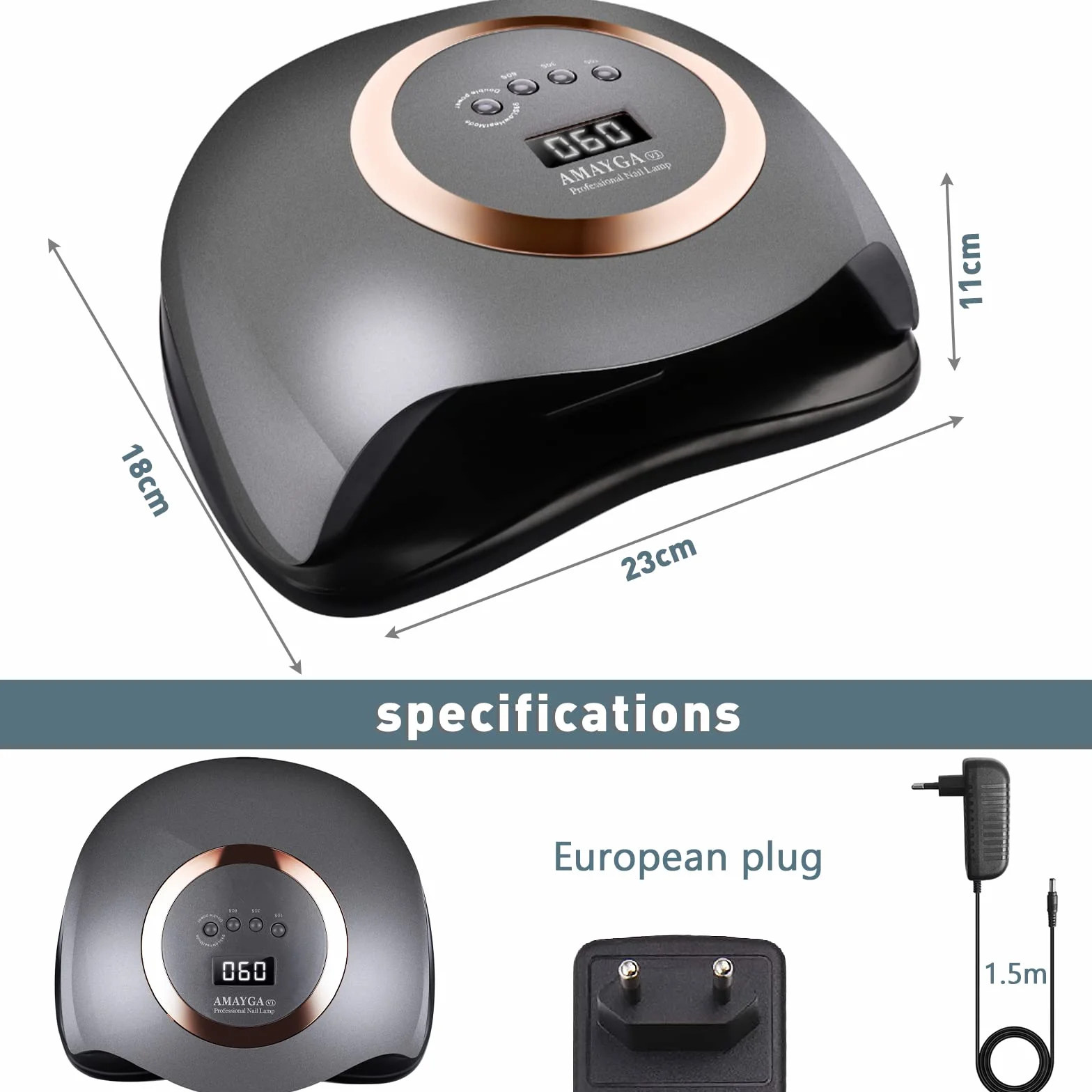 Lampa LED UV 168 W, suszarka do paznokci żelowych z 4 ustawieniami timera