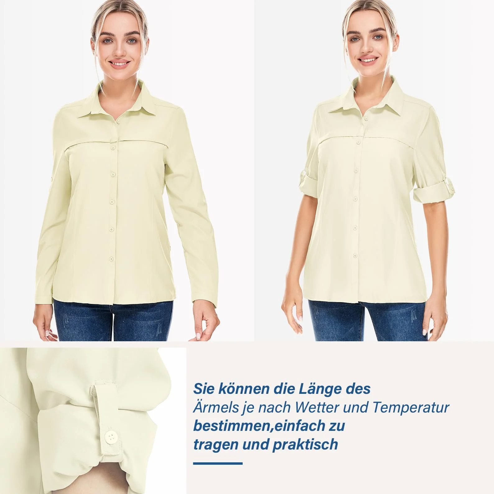Bluzka damska UPF 50, ochrona przed promieniowaniem UV, koszulka z długim rękawem, damska odzież safari, oddychająca, szybkoschnąca, na wędrówki, casualowa, sportowa, 5077