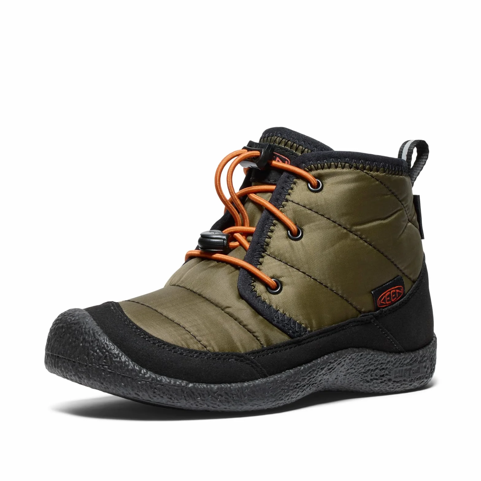 KEEN Unisex dziecięce buty Howser 2 Chukka wodoodporne buty, Ciemny oliwkowy złoty płomień, 37 EU