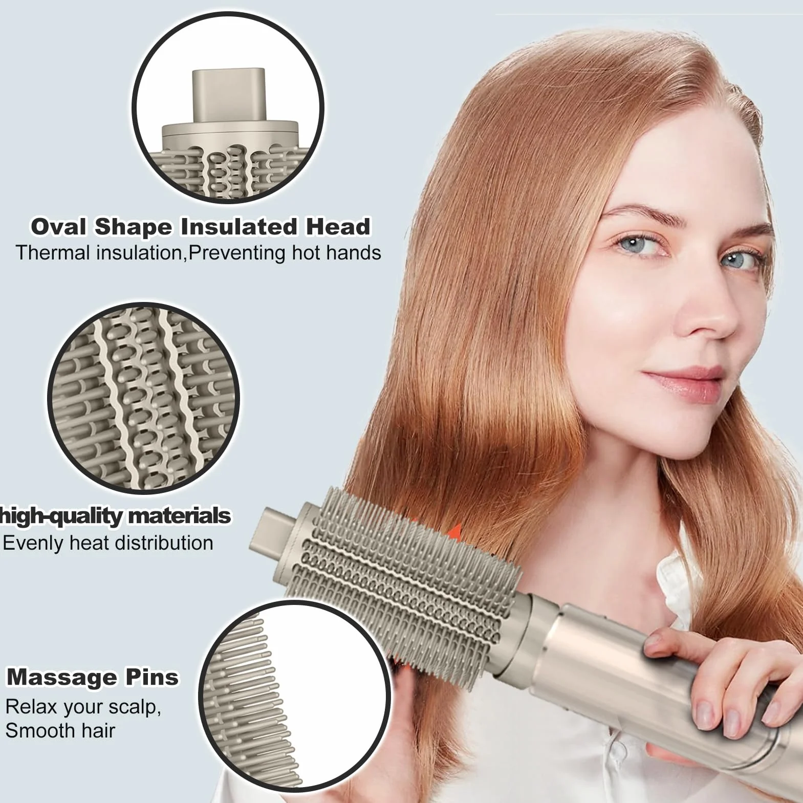 Okrągłe nasadki szczotkowe Volumizing do Shark Flex Style HD400 Series (HD430/HD432/HD435/HD440), ulepszona szczotka do szczotek do miękkich i płaskich włosów