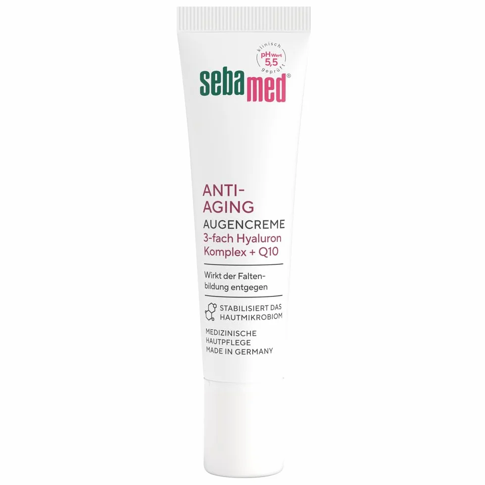 SEBAMED Krem pod oczy Q10, pielęgnacja oczu z kwasem hialuronowym i fito-peptydami, przeciw zmarszczkom i cieniom pod oczami, dla mężczyzn i kobiet, wygładzanie zmarszczek w 81%*potwierdzone