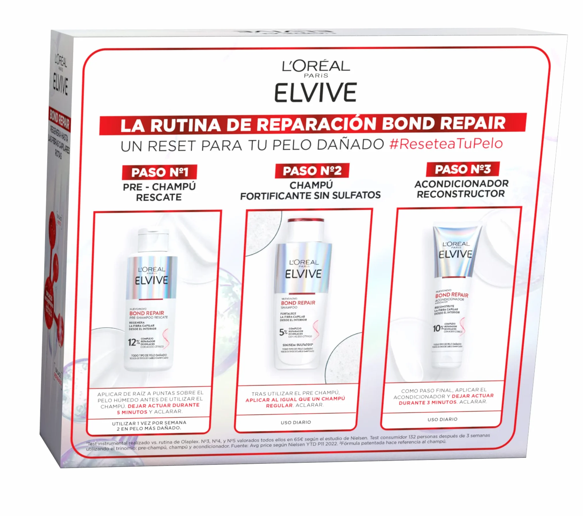 L'Oréal Paris Elvive Bond Repair Szampon bez siarczanów, Odżywka, Zabieg do naprawy zniszczonych włosów