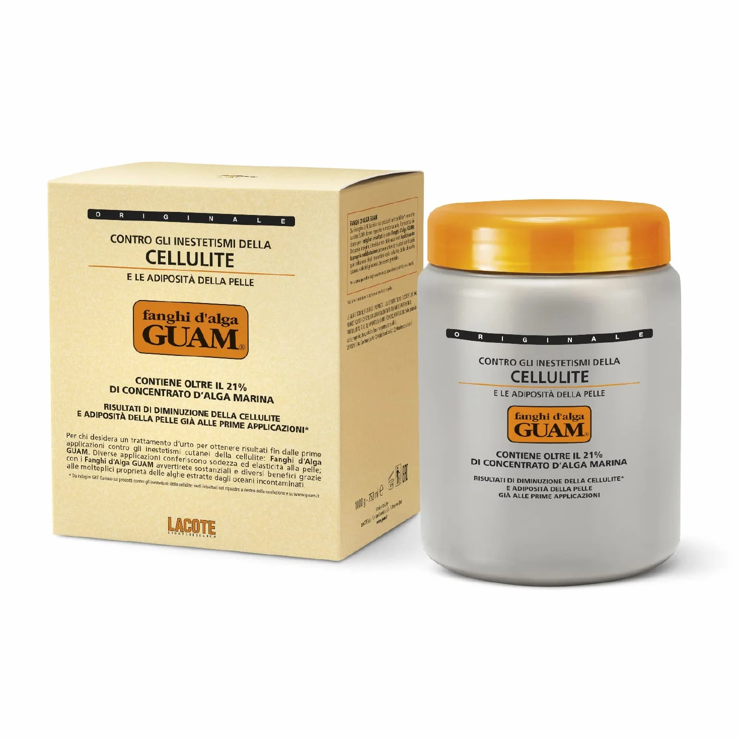 Guam, Algenfango Guam, tradycyjna formuła, widoczna redukcja cellulitu i złogów tłuszczu na skórze, wyprodukowano we Włoszech, opakowanie 1 kg