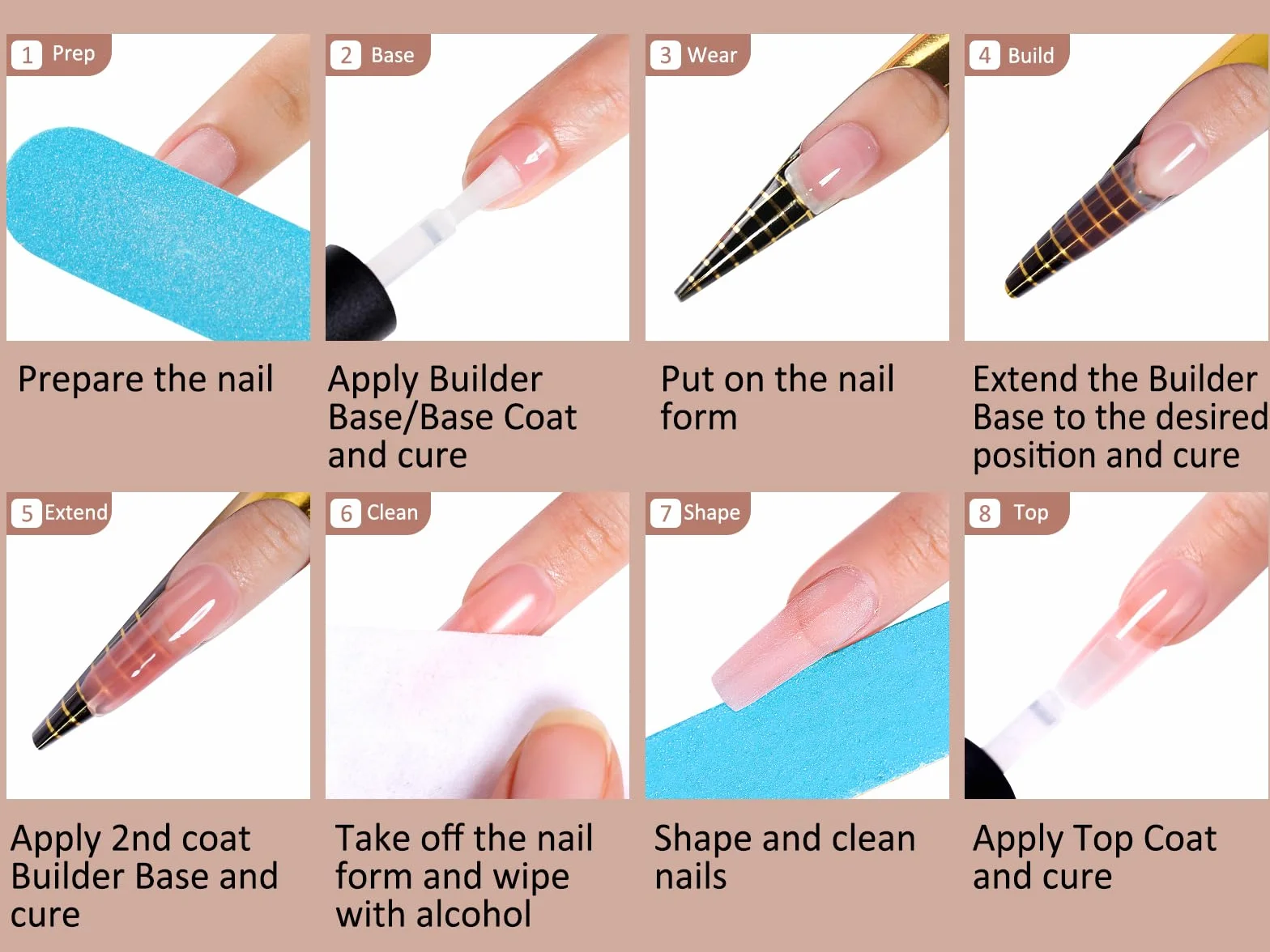 AIMEILI Żel do Paznokci 8 w 1 - Builder Base Quick Building UV LED Nail Extension - (161) 10 ml