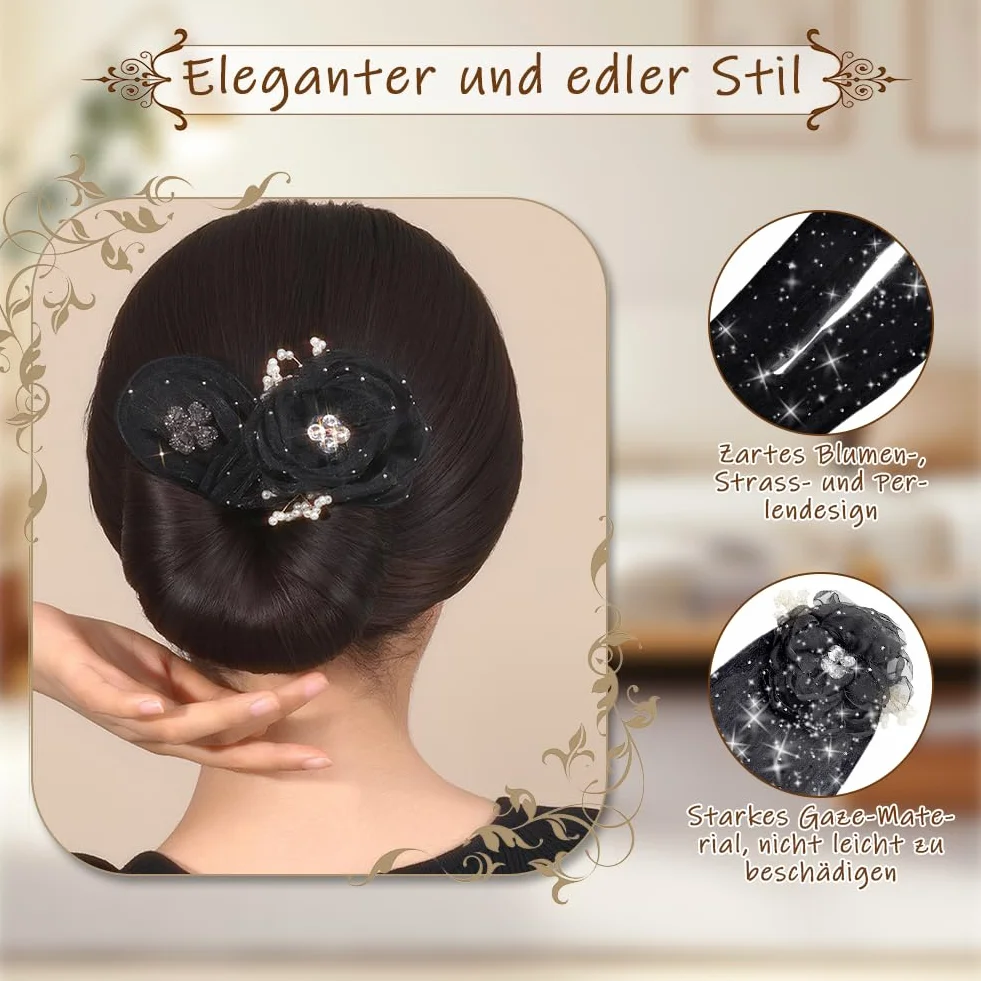 Kwiat Hair Bun Roller, klips do włosów, deft bun maker, 2024, najnowszy styl skręcanych włosów, kok, ozdoba do włosów, spinka do włosów, dla kobiet i dziewcząt