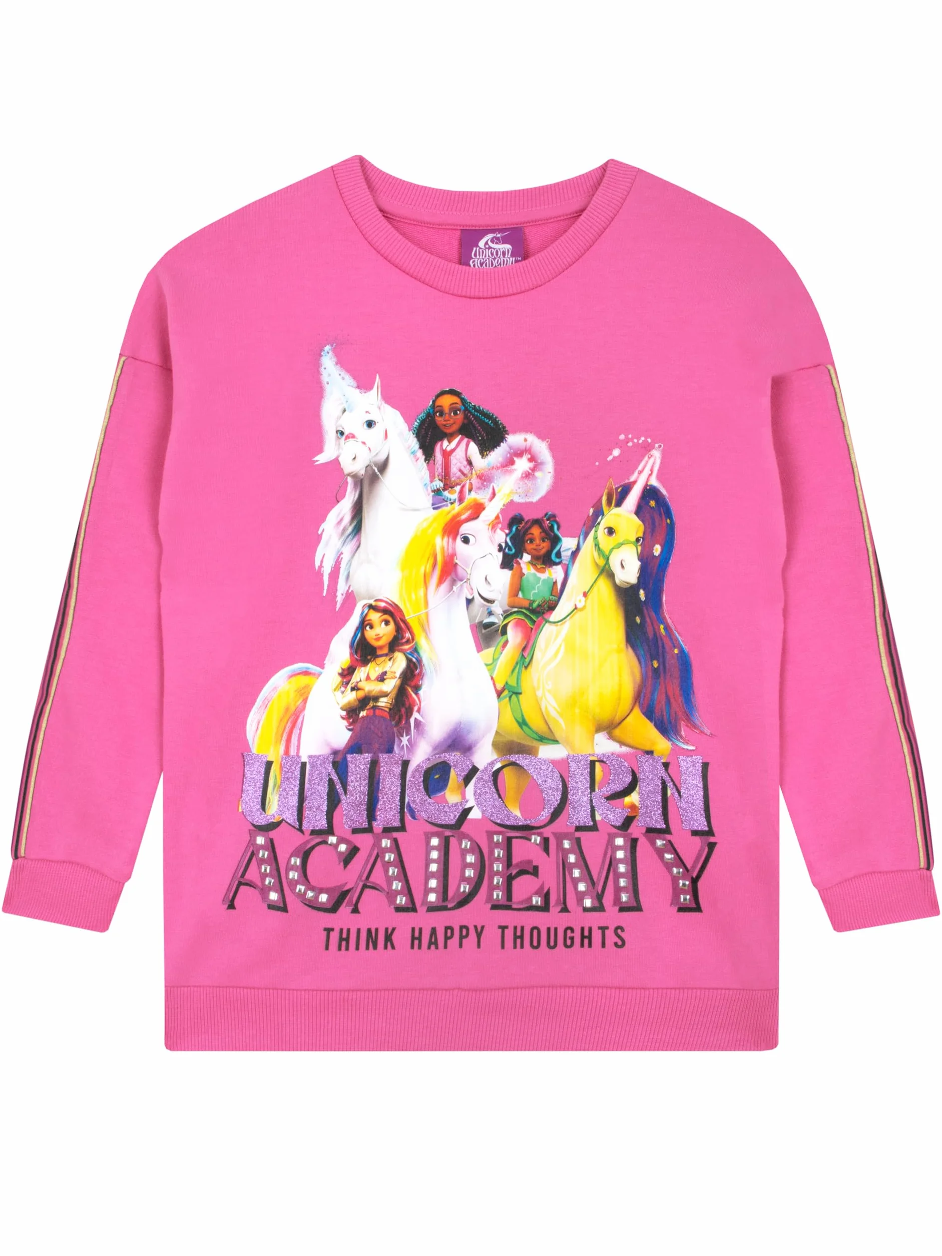 Bluza Dla Dziewcząt Z Akademii Jednorożców | Bluza Z Jednorożcem Dla Dziewcząt | Bluza Dla Dzieci Sophia I Wildstar | Różowy 128