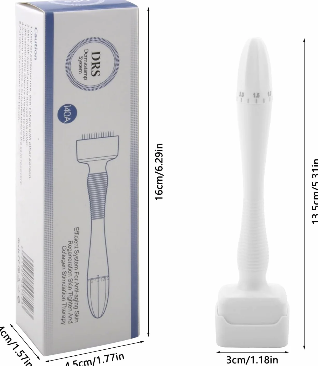 Derma Stamp Micro Needling Pen – regulowany mikroigłowanie Derma Pen z wałkiem i stemplem, wałek do mikroigłowania do pielęgnacji skóry, wałek do brody i brody dla mężczyzn