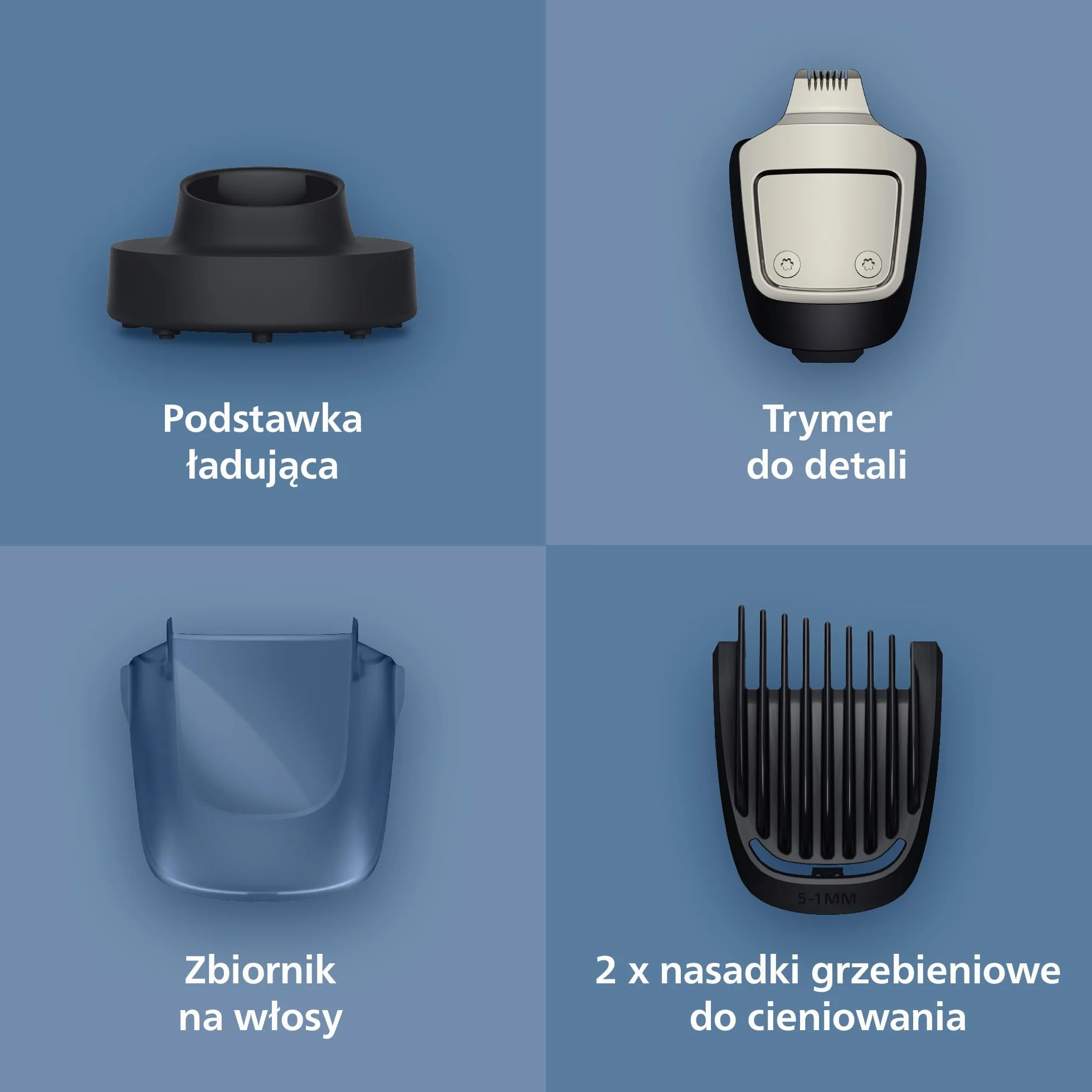 Philips Trymer do brody Seria 7000 BT7660/15, samoostrzące się metalowe ostrza, 40 ustawień długości, BeardSense, wodoodporny