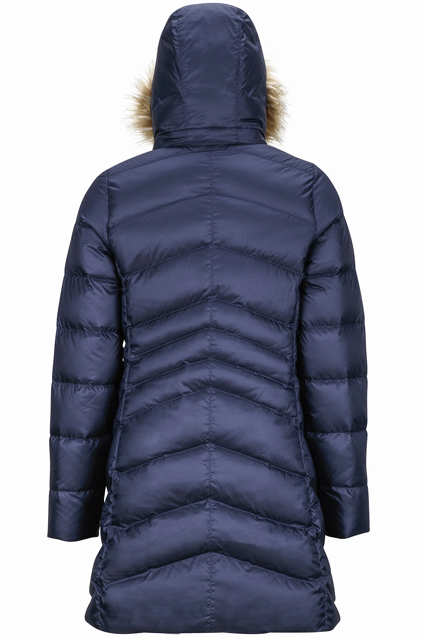 Marmot Kobiety Wm's Montreal Coat F22, Lekka kurtka puchowa, sprężystość puchu 700 FP, ciepła parka, stylowy płaszcz zimowy, wodoodporny, wiatroszczelny, Midnight Navy, M
