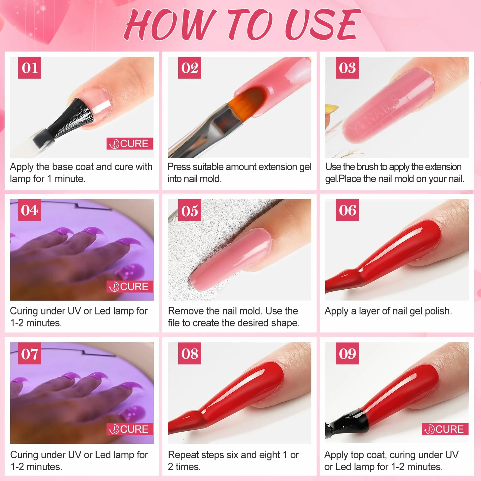 COSCELIA Zestaw lakierów do paznokci, 15 sztuk, żelowy lakier do paznokci z lampą 36 W U V/LED, 3 szt. Poly Nail Extension Gel, wiertarka do paznokci maszyna Top & Base Coat Nail Art dla