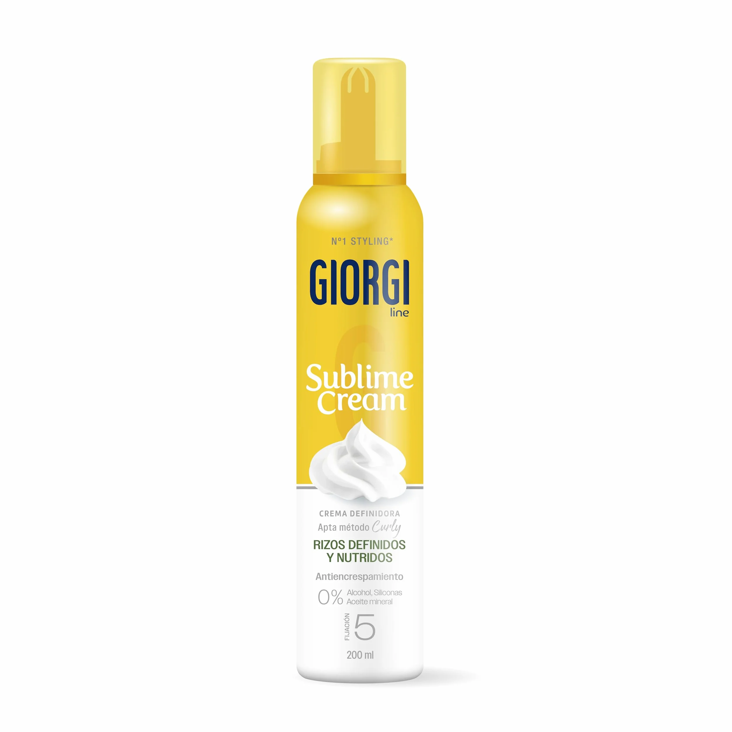 Giorgi Line Sublime Cream, pianka kremowa na zdefiniowane loki, nawilżona i elastyczna bez uciskania, bez tłuszczu, skoncentrowana formuła 0% alkohol 0% silikon, utrwalanie 5-200 ml