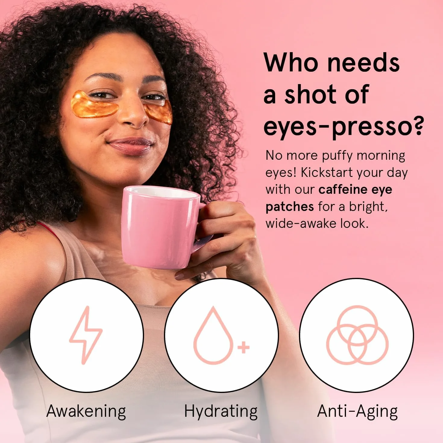 grace & stella Caffeine Under Eye Patches – Awakening Eye Patches for Puffy Eyes and Dark Circles – plastry pod oczami