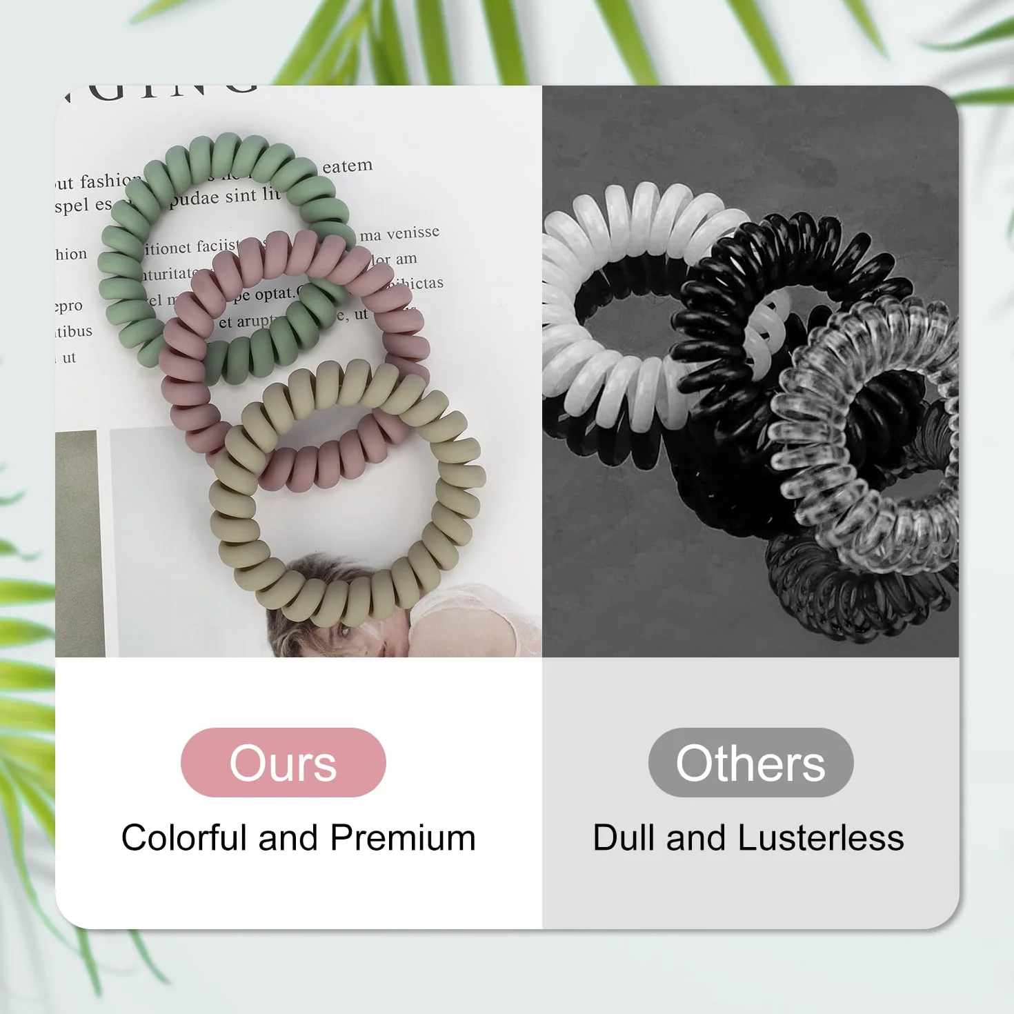 JessLab Spiralne Opaski do Włosów, 10 szt., Bezśladowe Wersje, Spiralna Bransoletka, Plastikowa Cewka, Opaski bez Uszkodzeń, Akcesoria Fryzjerskie dla Dziewcząt, Kobiet, Różne
