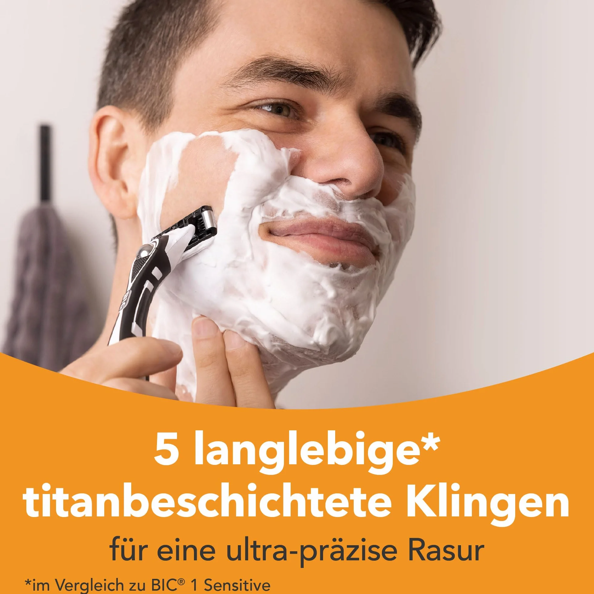BIC Hybrid 5 Flex Razor dla mężczyzn, 1 uchwyt, 10 wkładów, 5 tytanowych ostrzy Nanotech, precyzyjne ostrze - 1+10 szt