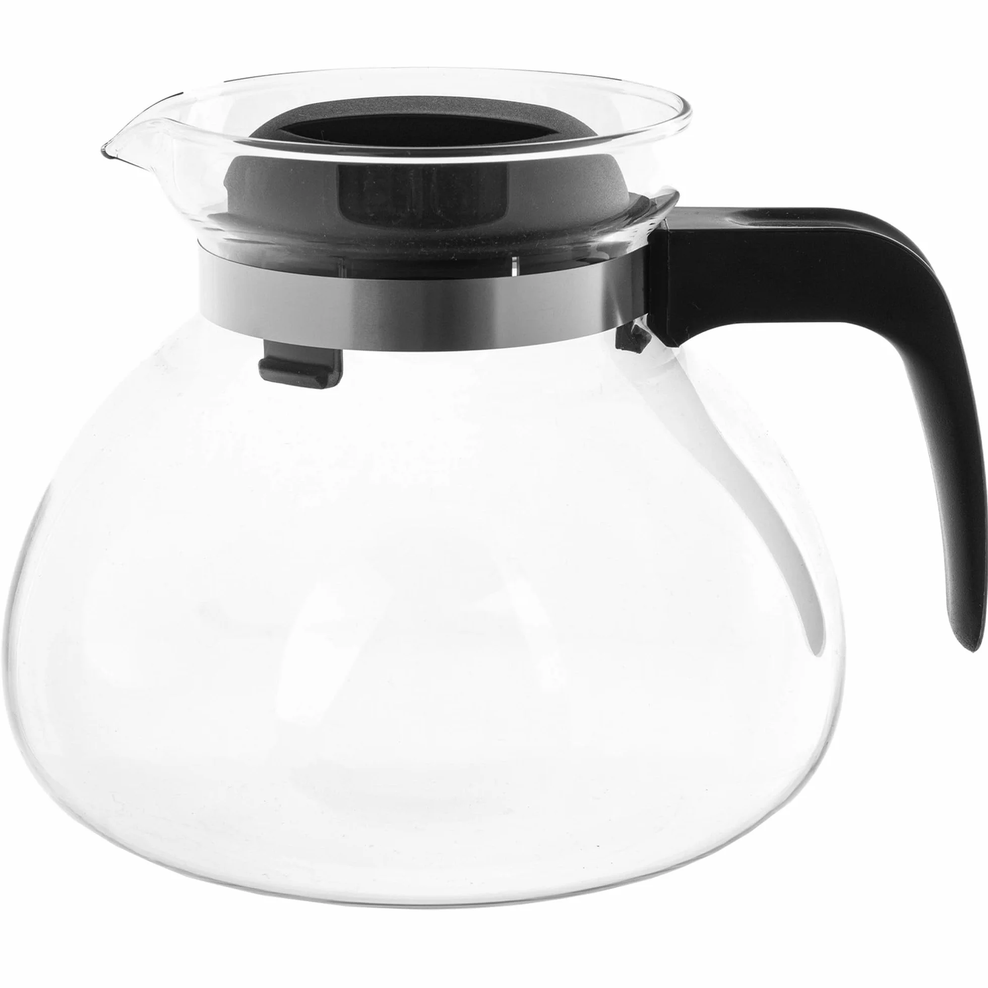 KADAX Dzbanek do herbaty, kawy i soku 1,7 l ze szkła żaroodpornego, z ergonomicznym uchwytem i zdejmowaną pokrywką, kolor czarny