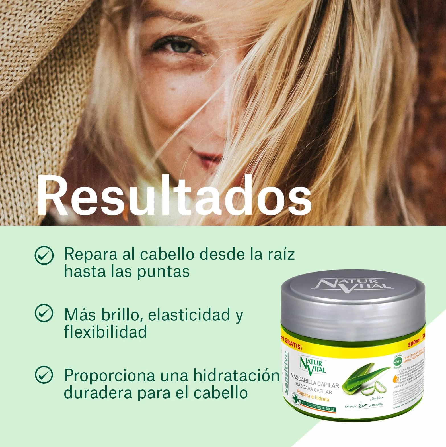 Naturaleza Y Vida, Mascarilla de pelo - 500 ml.