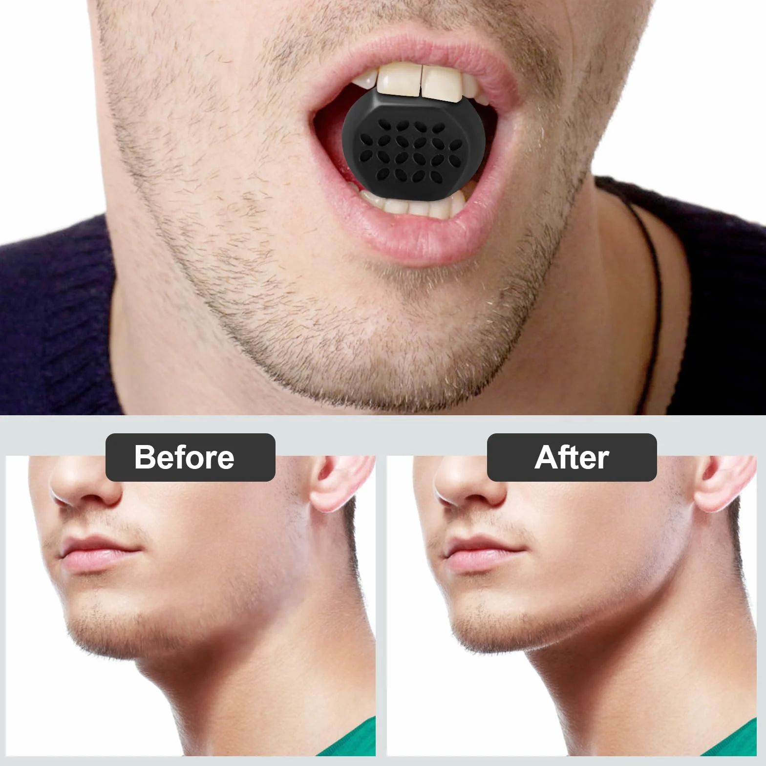 Jawline Trainer Silikonowy przyrząd do ćwiczeń szczękowych, wzmocnienia szczęki, karku, dla mężczyzn i kobiet, 3 kolory, 6 sztuk