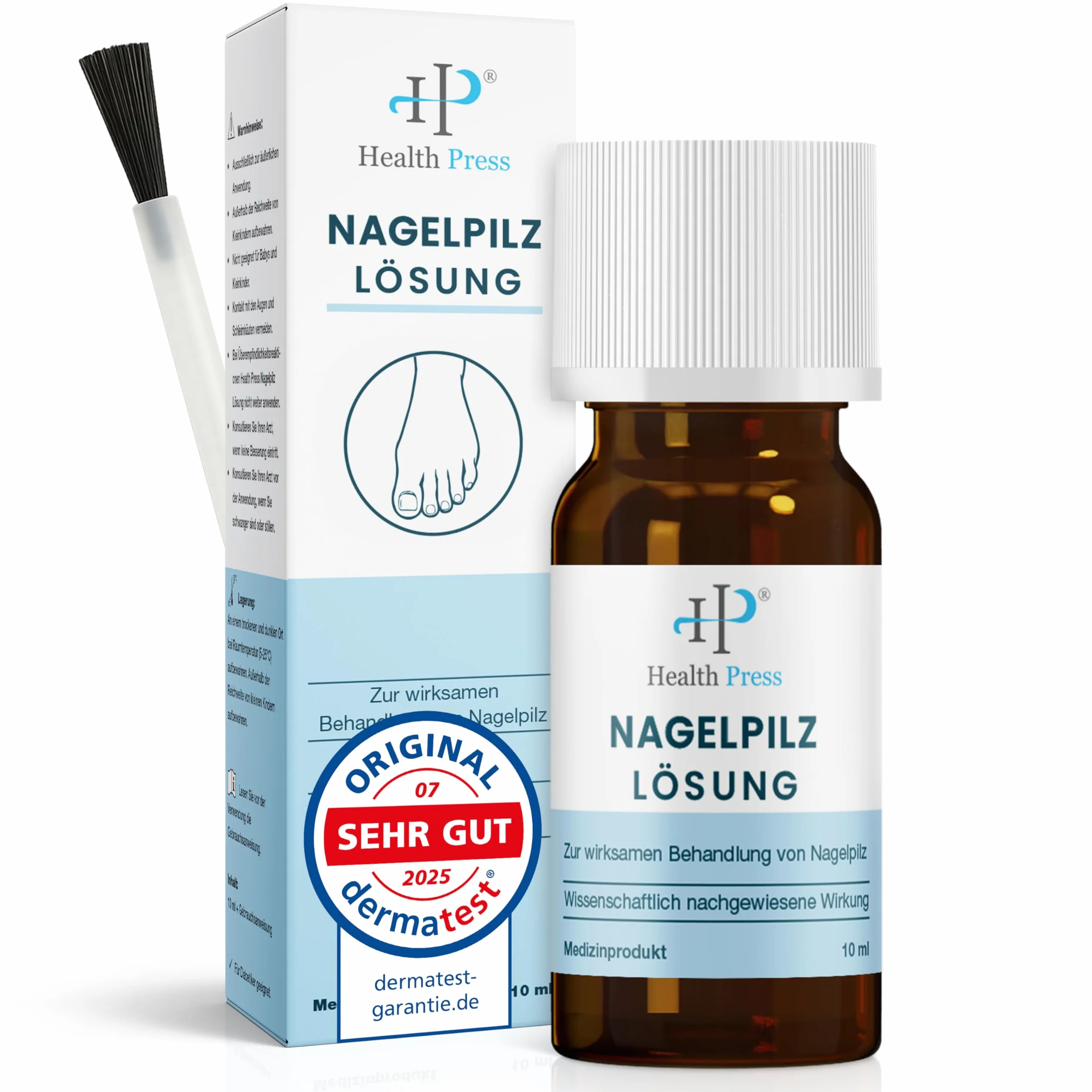 Health Press® Środek do usuwania grzybicy paznokci – 10 ml płyn przeciw grzybicy paznokci – do stóp i dłoni – kuracja do paznokci dla diabetyków – środek grzybiczy paznokci do