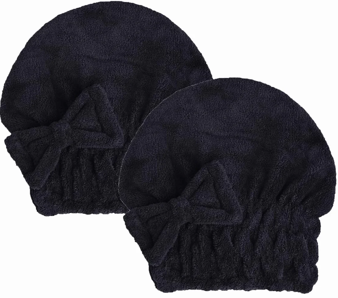 Ręczniki do suszenia włosów z mikrofibry opaska na głowę z kokardą czepek prysznicowy turban do włosów owijka do włosów czepek kąpielowy do kręconych długich i mokrych włosów prezent dla