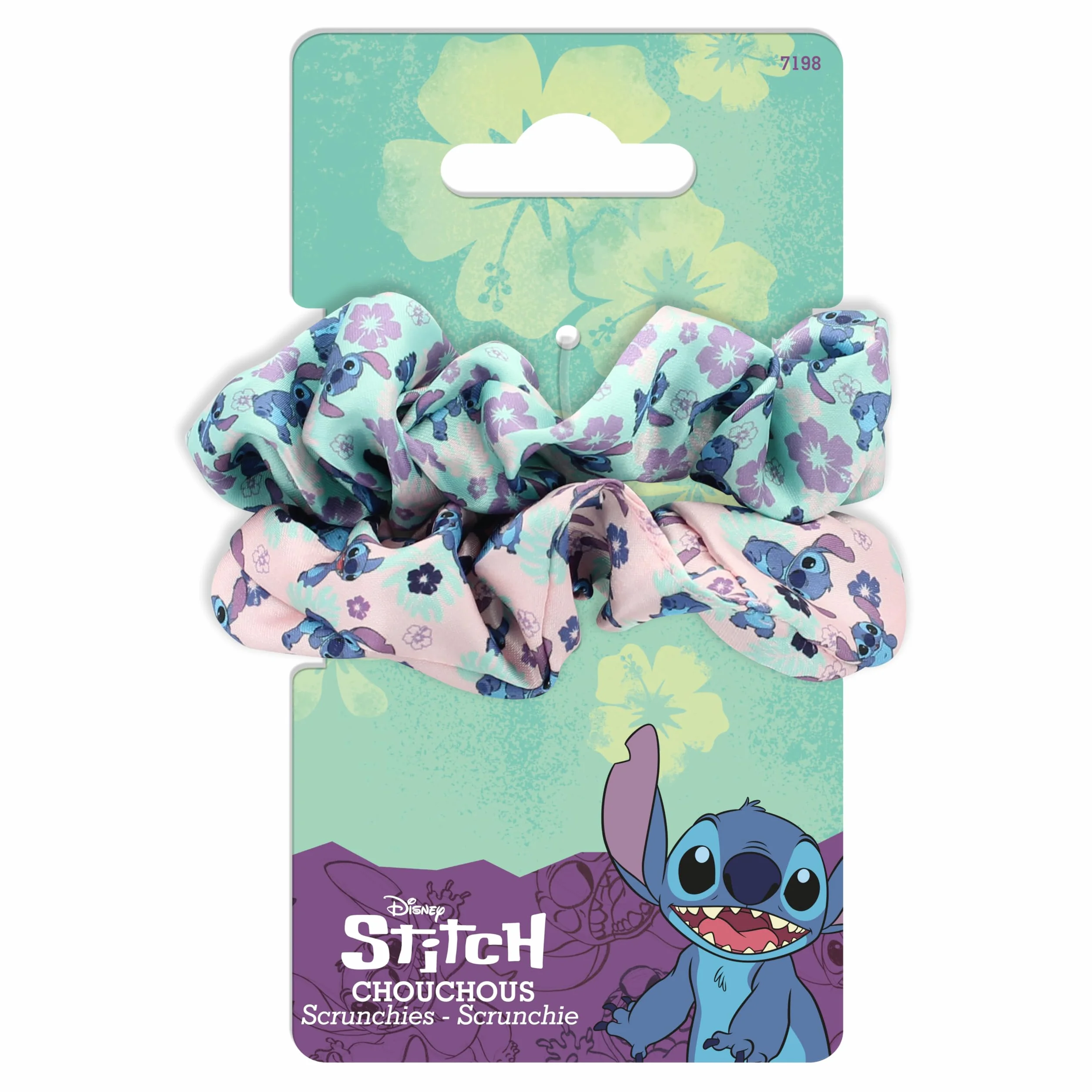 Disney Stitch - Chourou -Hair in Satin - The 2 części - Lilo & Stitch Print - Akcesoria dziewcząt, kobiety, dziecko - moda - elastyczne włosy - słodkie na włosy