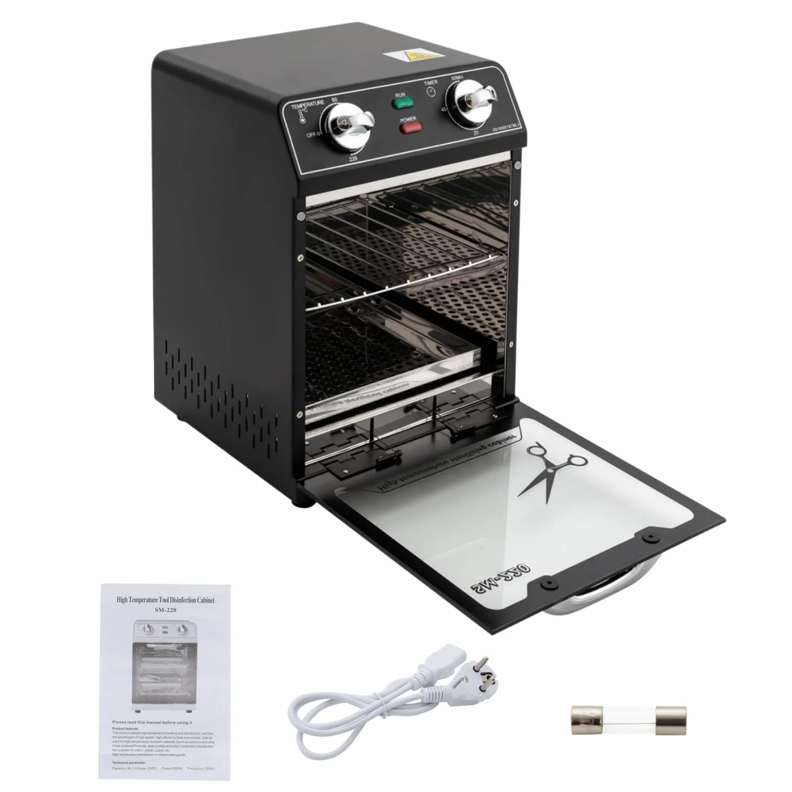 Sterylizator w wysokiej temperaturze, 8 l, sterylizator na sucho, sterylizator wysokotemperaturowy, 600 W, szafka do dezynfekcji narzędzi do paznokci, kosmetyków, tatuaży, narzędzi dentystycznych,