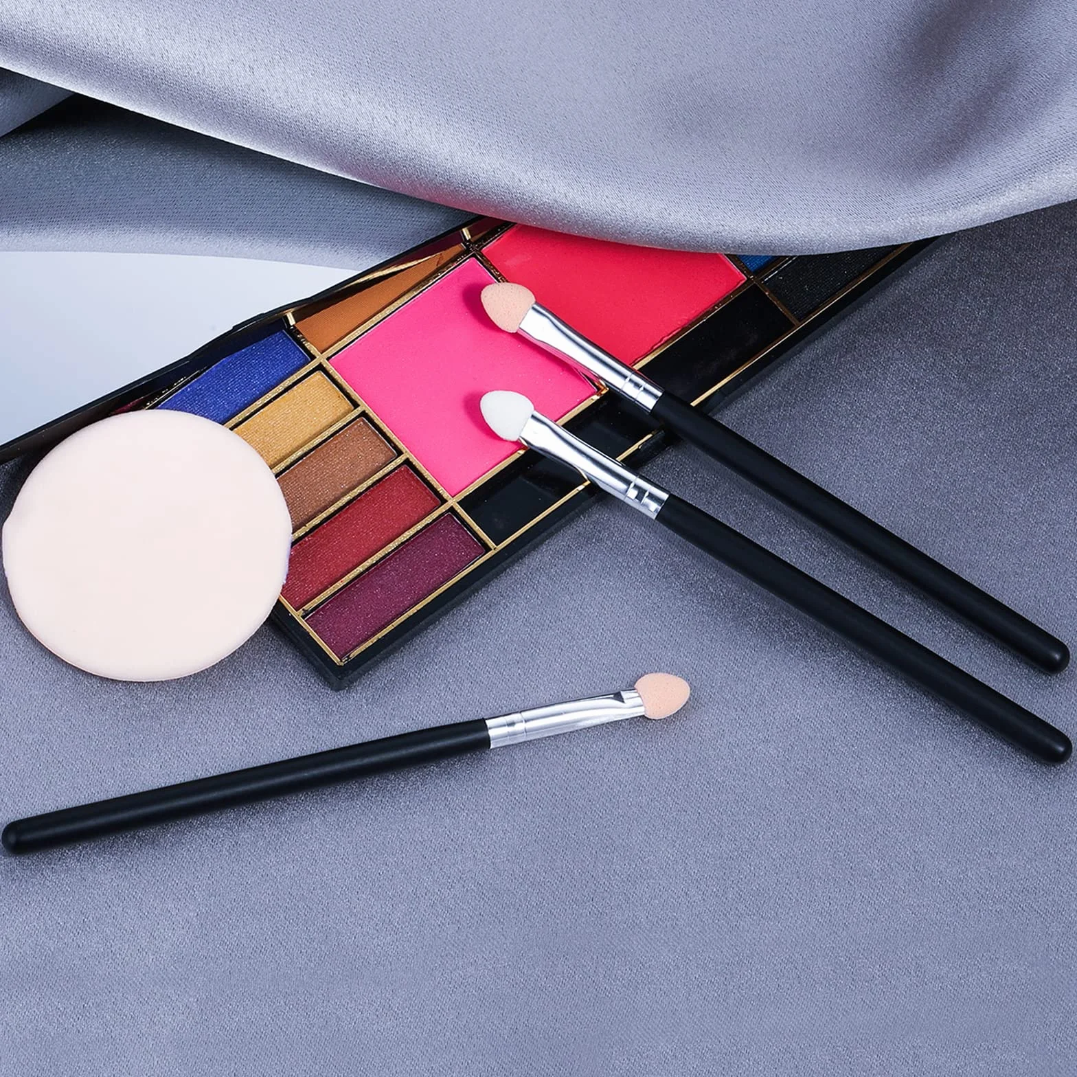 WLLHYF 10pcs Zestaw pędzli do makijażu aplikatorów cieni do powiek, zestaw pędzli do cieni do powiek, wielokrotnego użytku, zmywalny, profesjonalny aplikator cieni do powiek, zestaw pędzli(czarny)