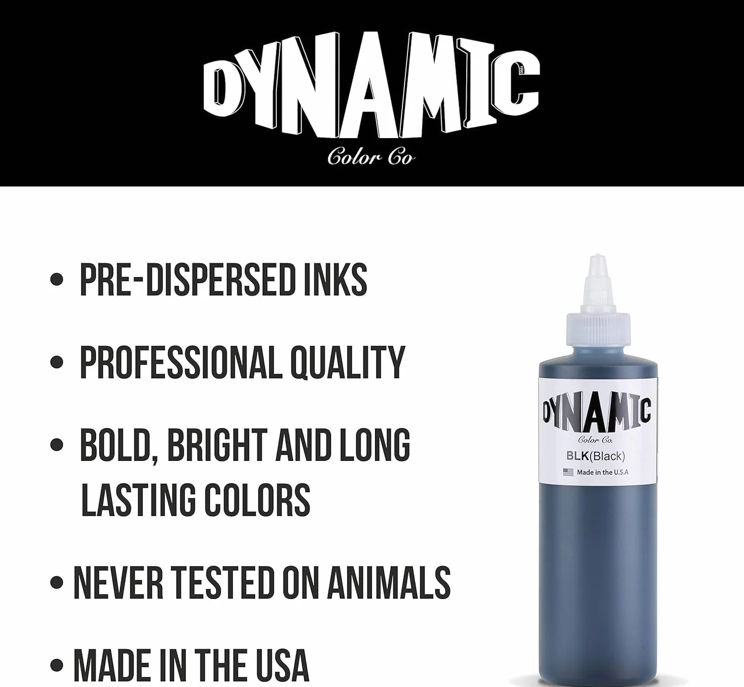 Dynamic Color Black Tattoo Ink - Butelka 240 ml (8 uncji)