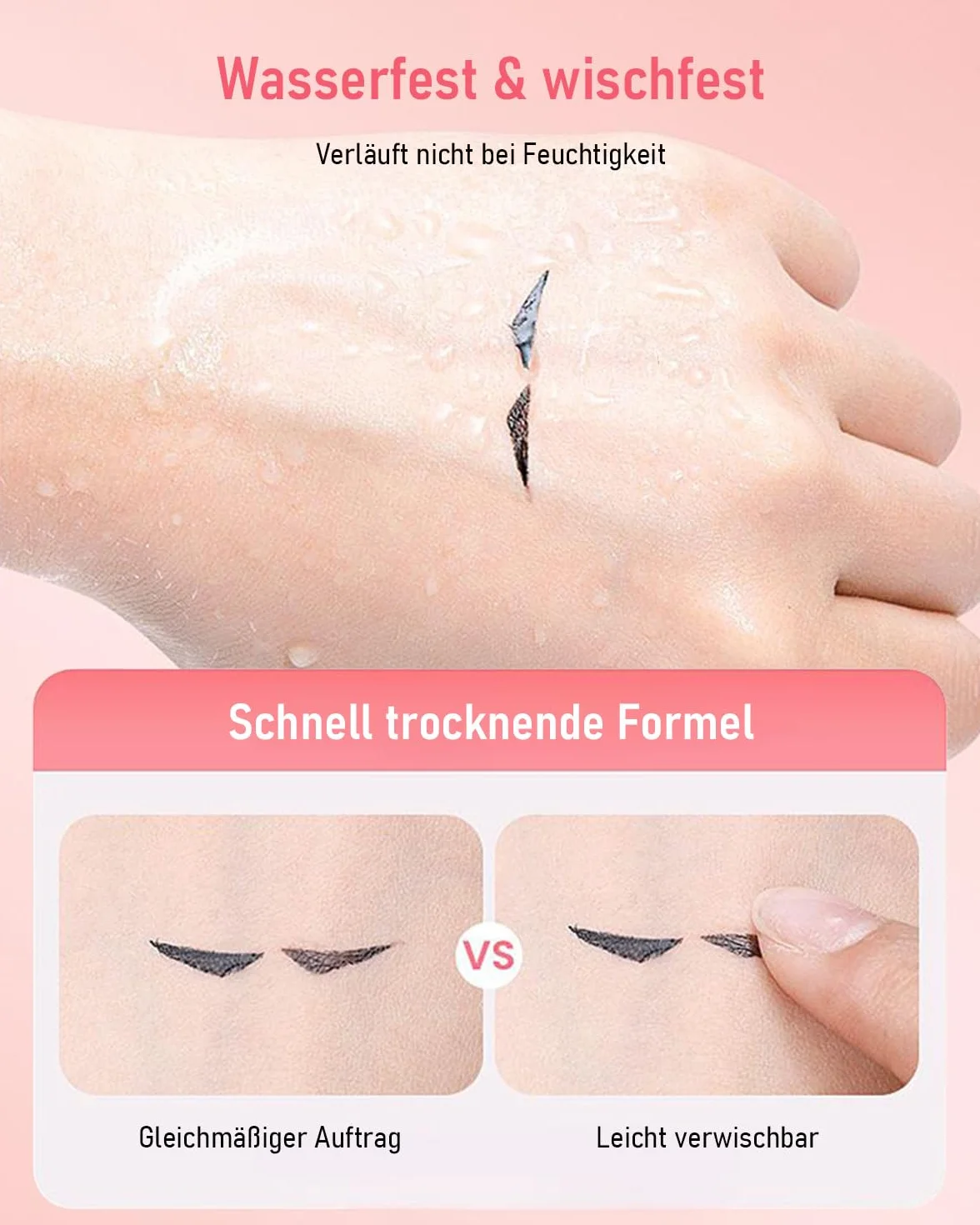 EONFAVE Stempel do eyelinera, dwustronny, wzór skrzydła na lewą i prawą stronę, precyzyjna kreska z obrotową konstrukcją, wodoodporny, długotrwały makijaż