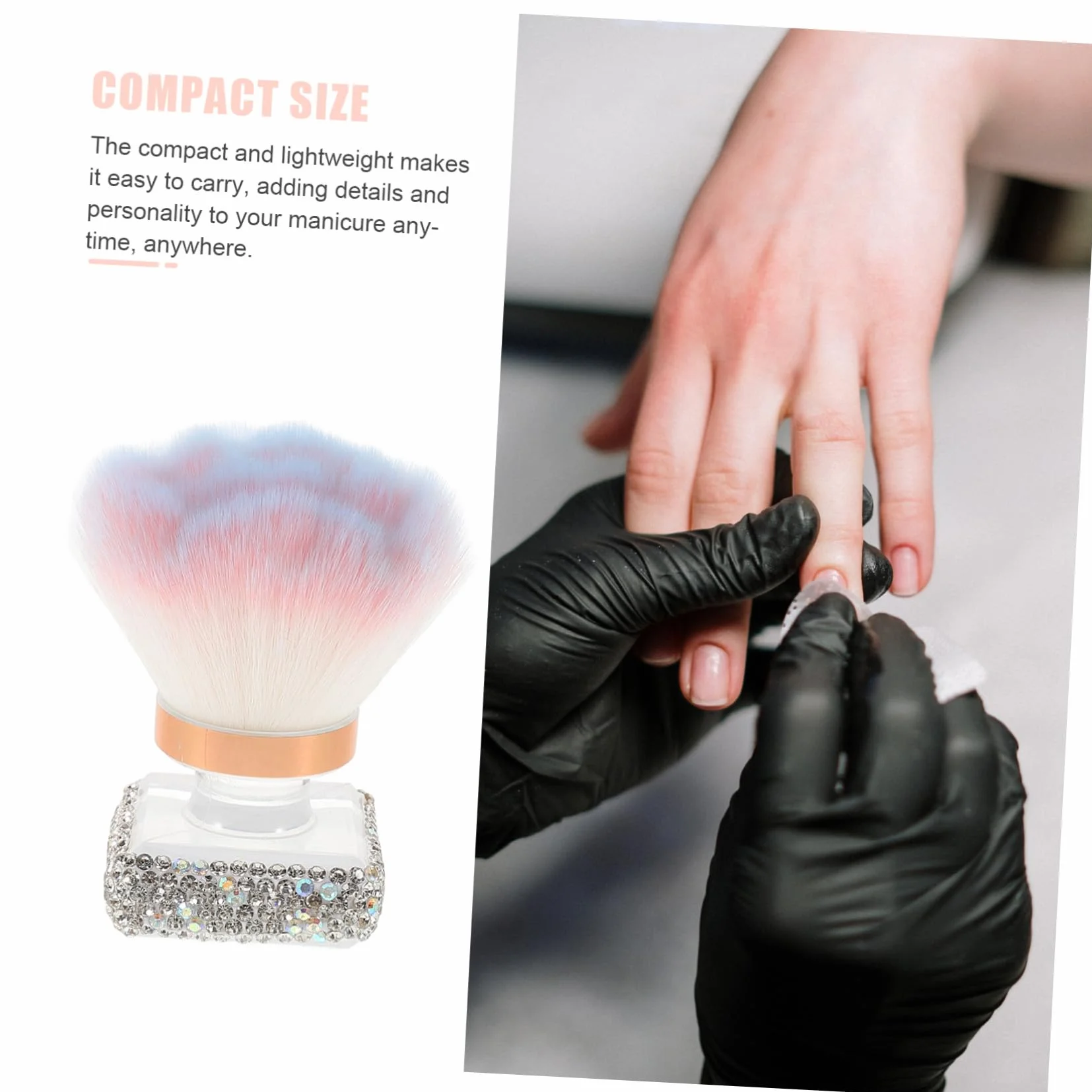 FRCOLOR Powder Remover Brush Flower Shape Nail Dusting Brush Soft Synthetic Bristles Manicure Pedicure Tool