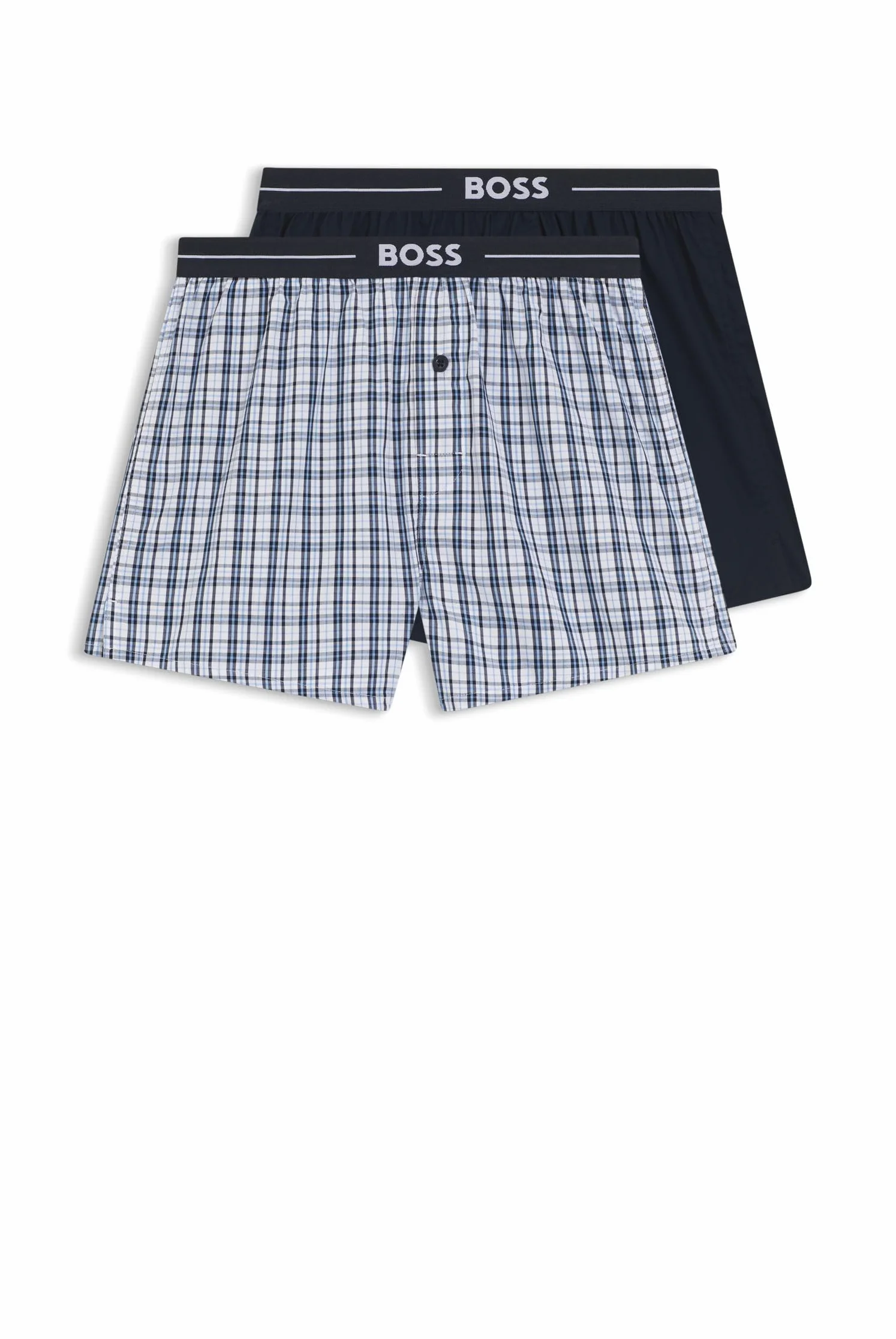 BOSS Męskie spodnie piżamowe 2P Boxer Shorts EW, New - Dark Blue405, XL
