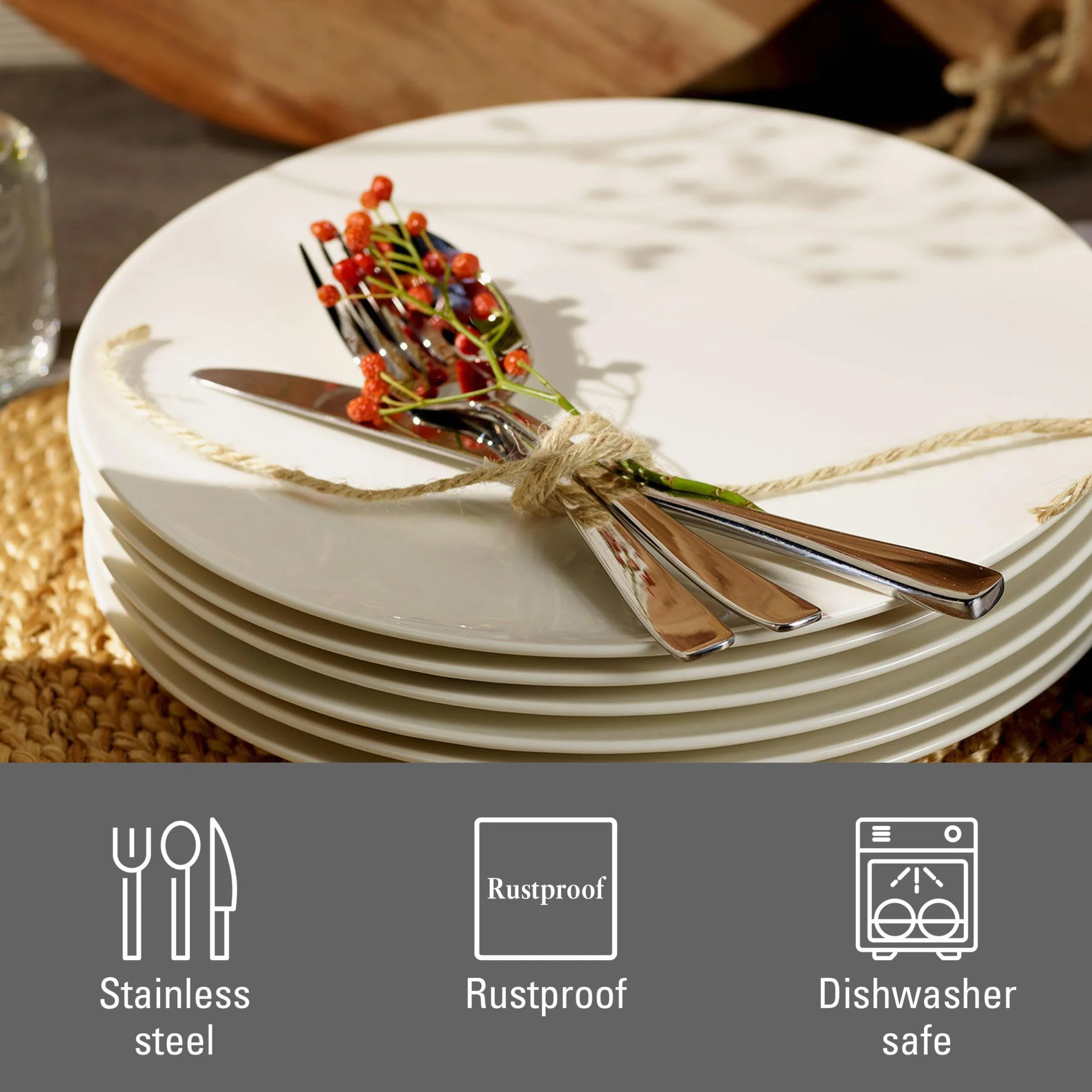 vivo by Villeroy & Boch – Voice Basic komplet sztućców, 30-cz., dla 6 osób, stal nierdzewna, odporne na korozję, można myć w zmywarce