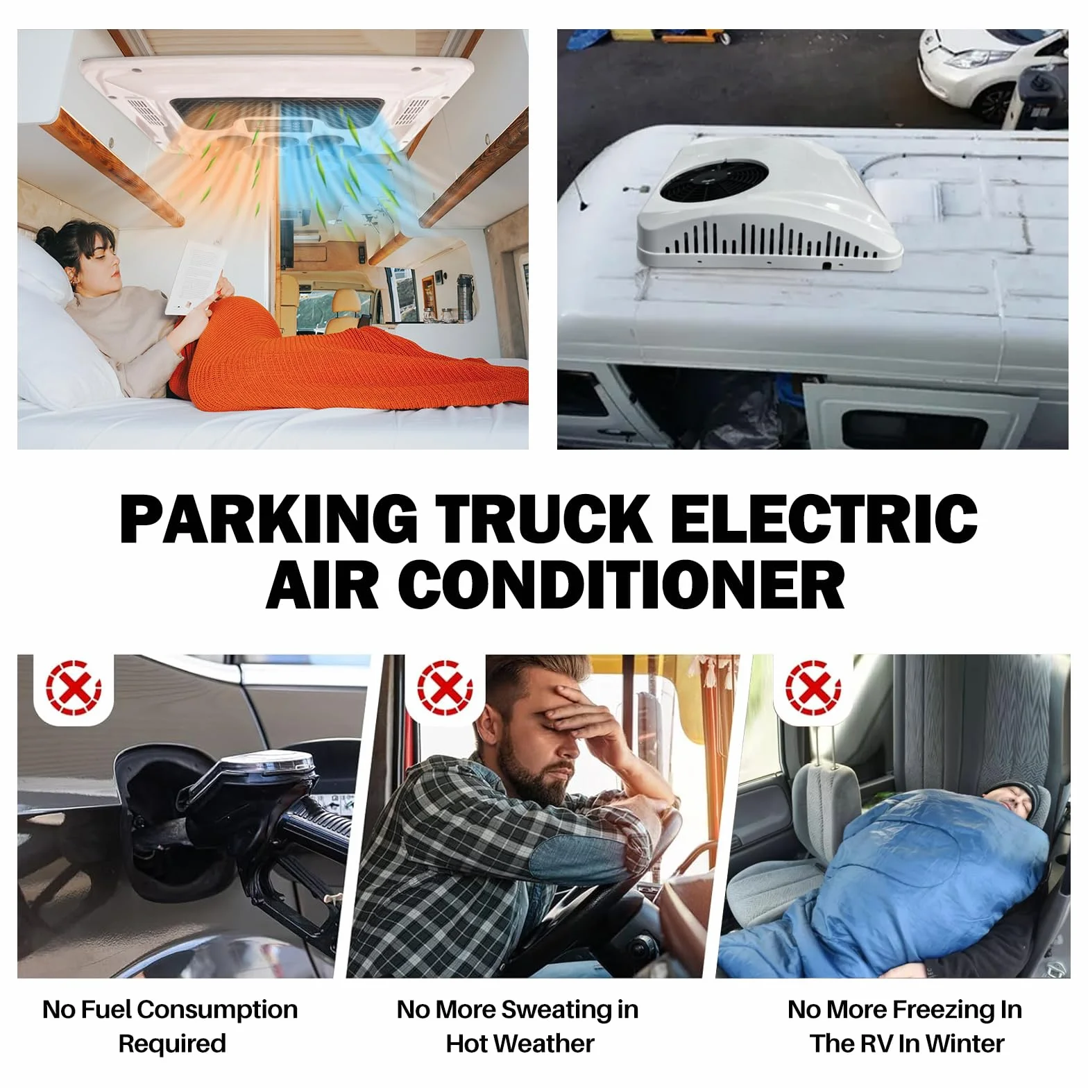 12V RV AC Jednostka Van Klimatyzacja Dach Grzałka Combo, 12 V ogrzewany cichy dach klimatyzator klimatyzacyjny, do kampera, ciężarówki, przyczepy, łodzi, ciągnika