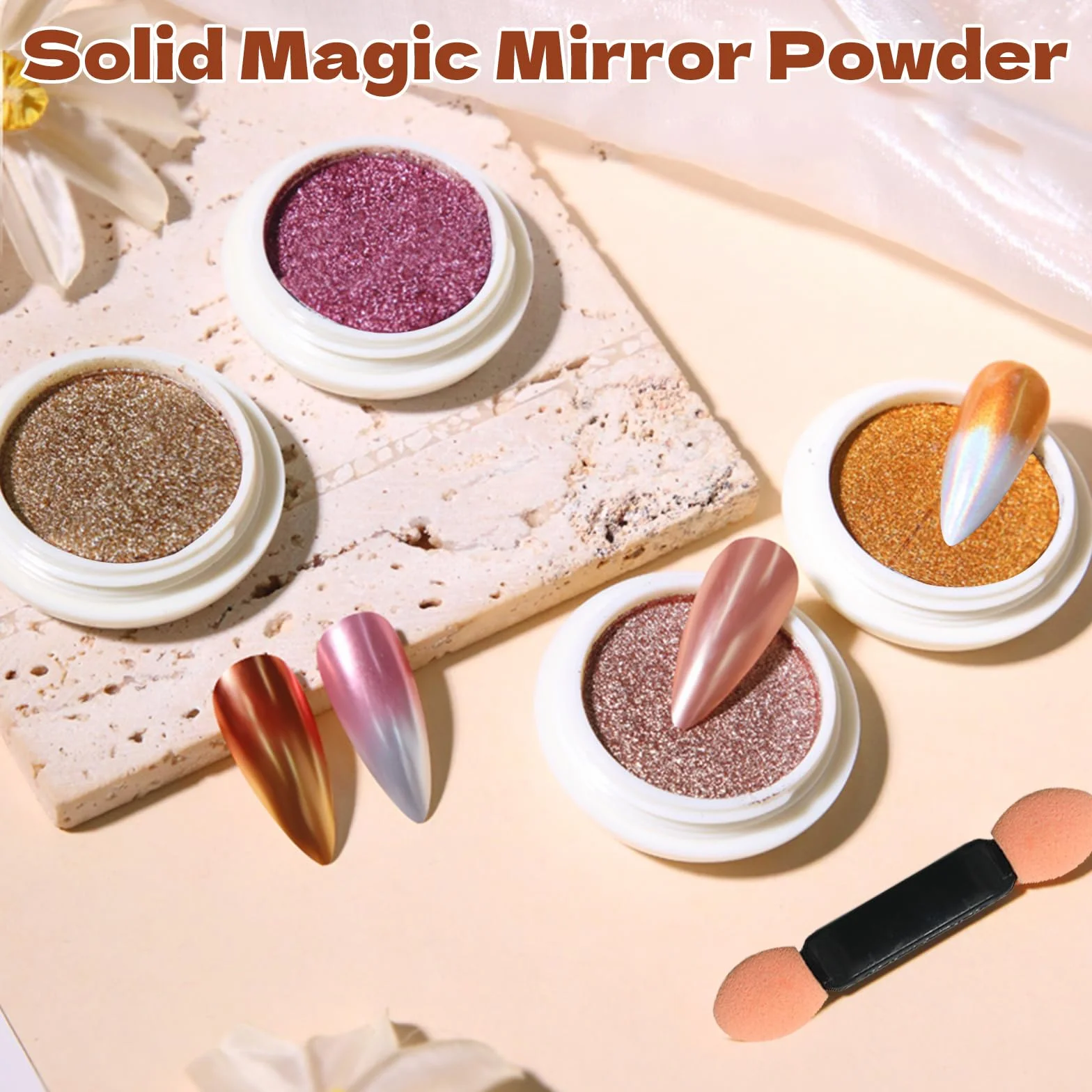 ZhouWei Zestaw 22 chromowanych paznokci w proszku do paznokci, metal chromowany puder do paznokci Crome, efekt lustra, puder do paznokci, duża pojemność, brokat, zestaw do malowania paznokci, do wielu