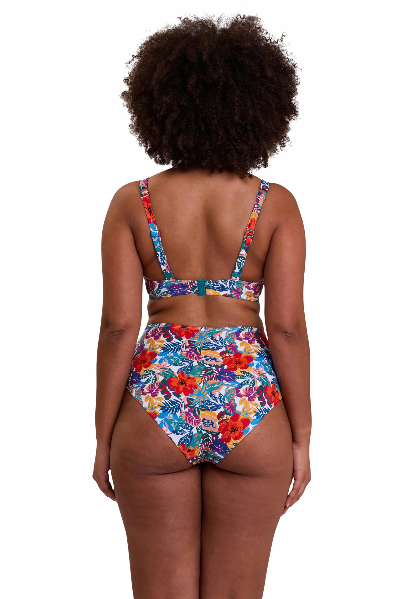 Sans Complexe Curaçao bikini damskie, Wielokolorowy nadruk tropikalny, 85D