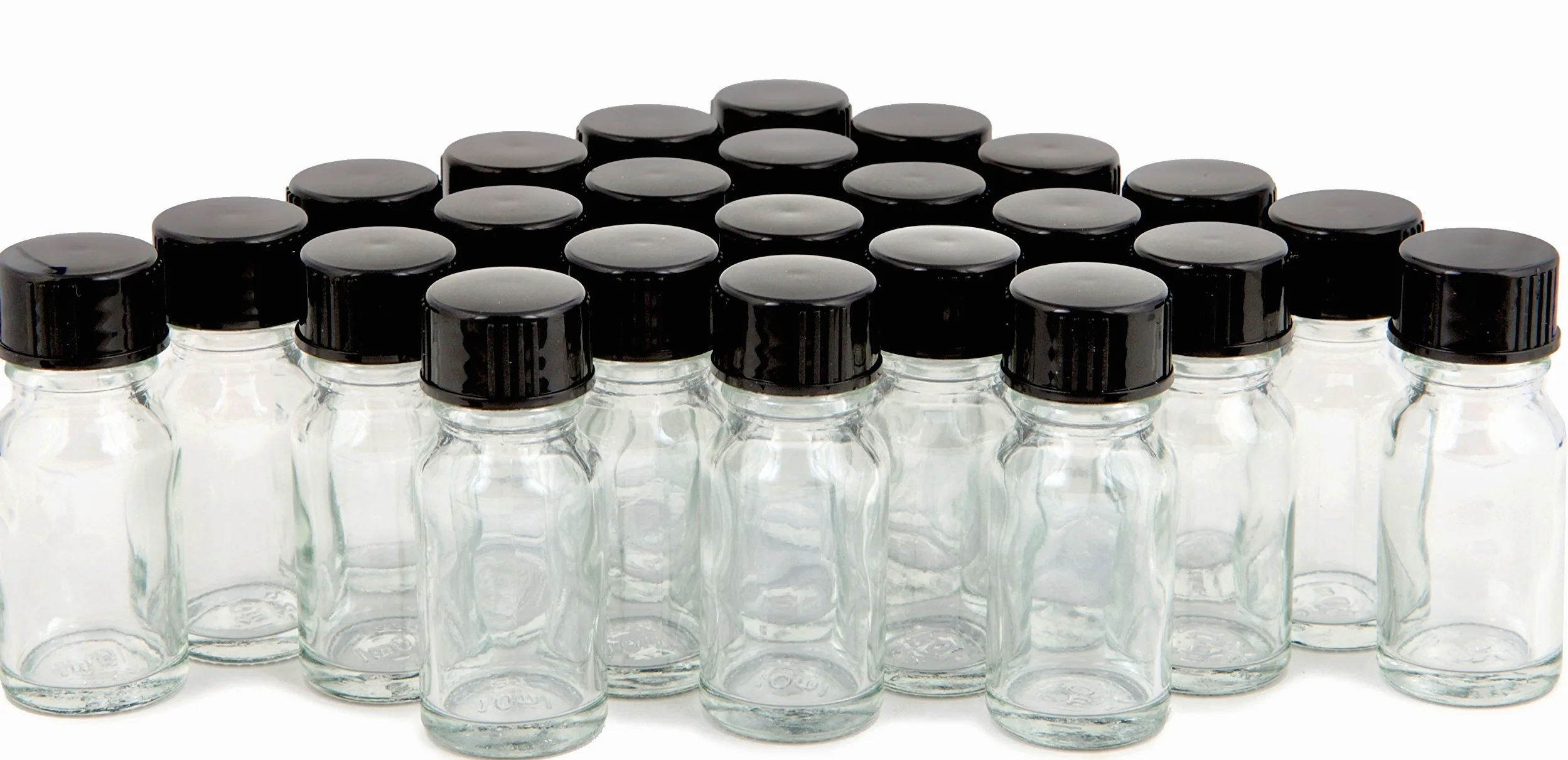 Vivaplex, 24, przezroczyste, szklane butelki o pojemności 10 ml, z pokrywkami