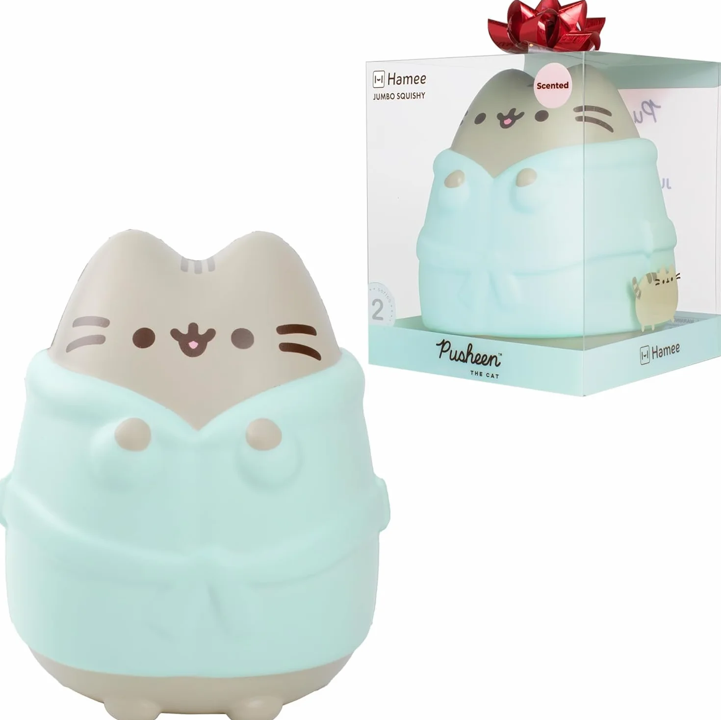Hamee Pusheen Robe Jumbo Squishy Toy (perfumowane), prezent urodzinowy, wspomnienie na imprezie, wypełnienie kosza, redukcja stresu, akcesoria na biurko dla dzieci i dorosłych, akcesoria na biurko do