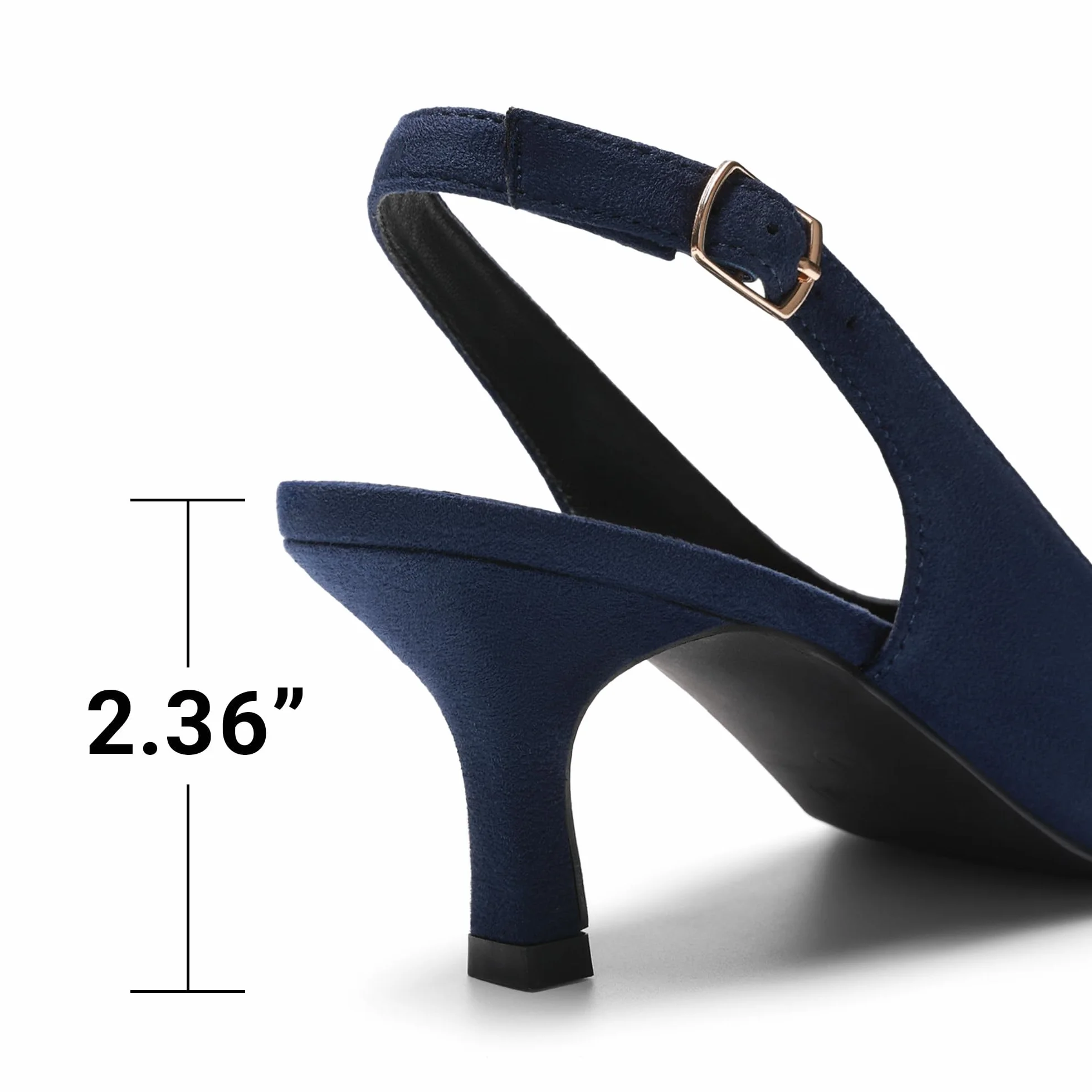 DREAM PAIRS Damskie Kocięta Obcasy Bez Ramiączek Zamknięte Szpiczasty Nosek Niskie Czółenka Buty Damskie Impreza Ślub Seksowne Buty Do Sukienki Na Co Dzień