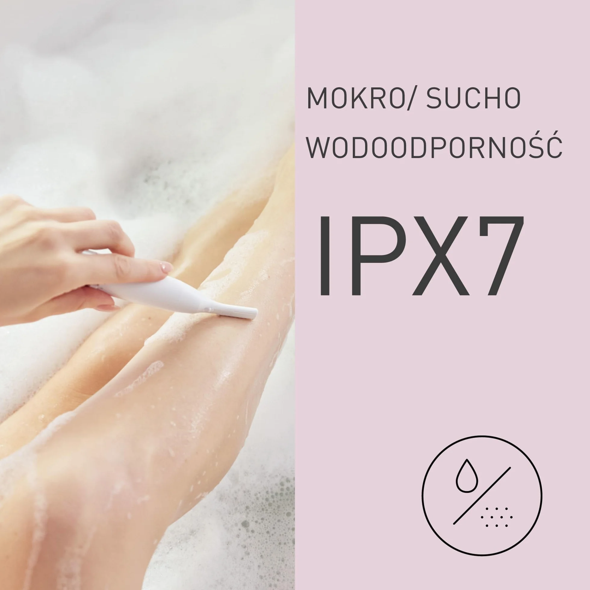 Panasonic ES-WM31 5 w 1 Do Ciała i Bikini, Golarka dla Kobiet, Golarki, Trymer do Bikini, 5 Końcówek, IPX7 Wodoodporna, Na Mokro i Na Sucho, Zasilana na Baterię (1 Bateria AA), Biało-Złoty