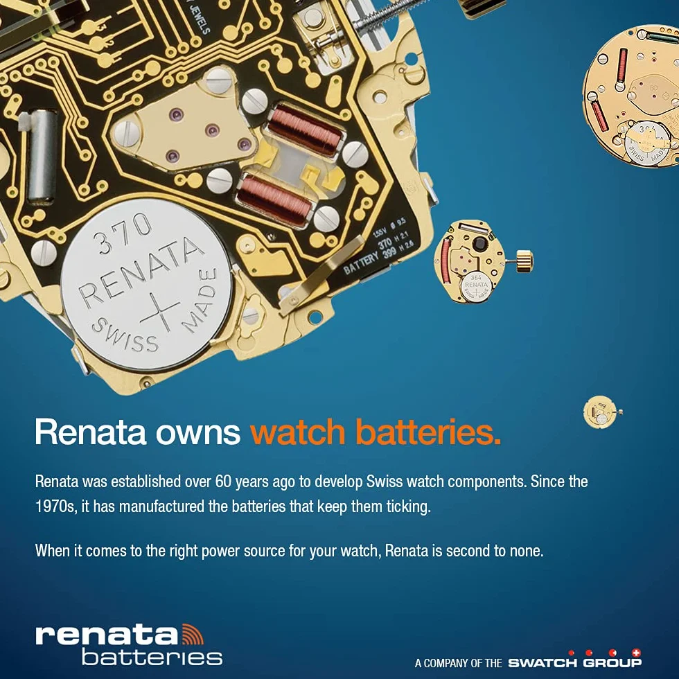Renata Bateria zegarka Swiss Made Renata 397 lub SR726SW lub AG2 1,5 V szybka wysyłka (3 x 397 lub SR 726 SW)