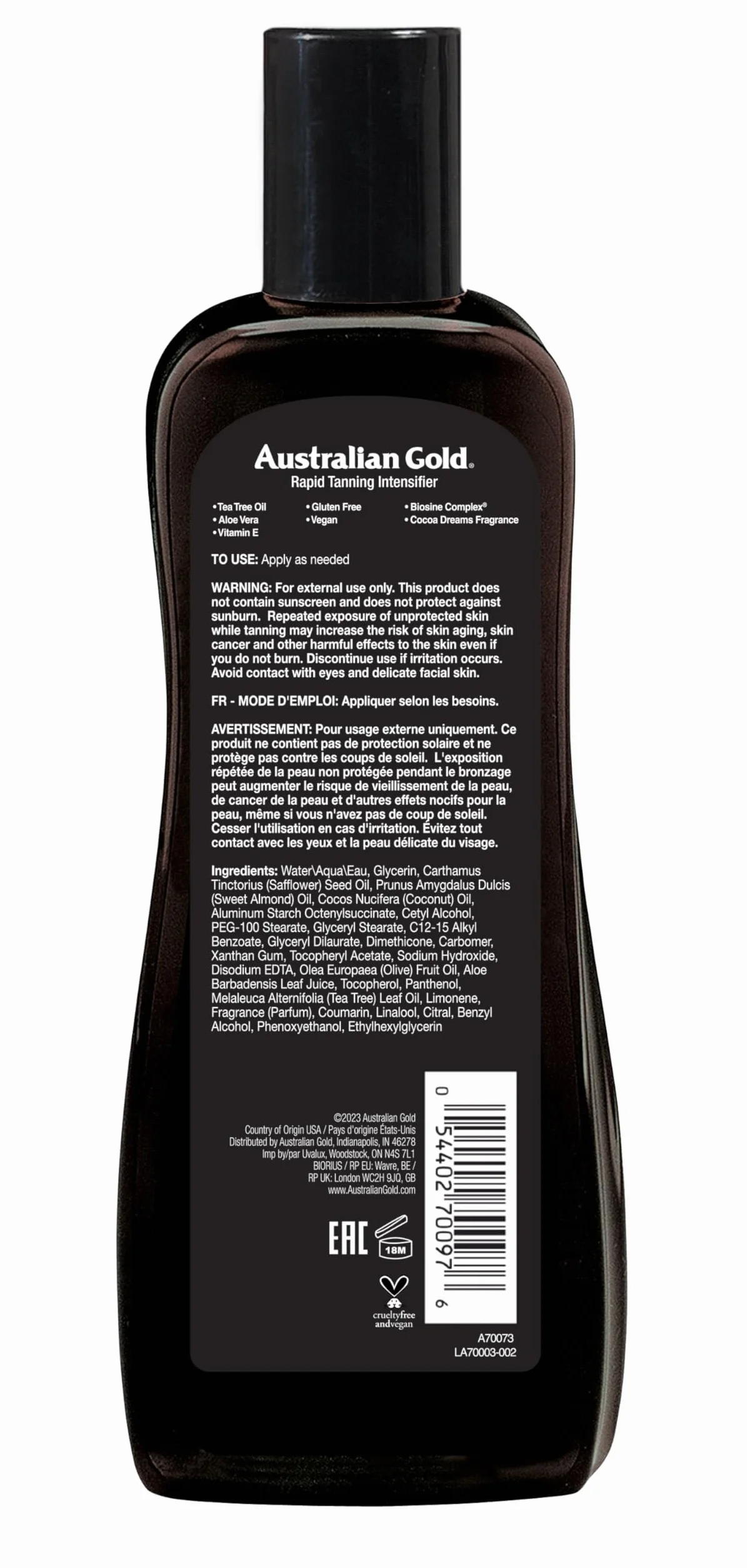 Australian Gold Rapid Tanning Intensifier Lotion – krem przeciwsłoneczny – mleczko do opalania – 250 ml