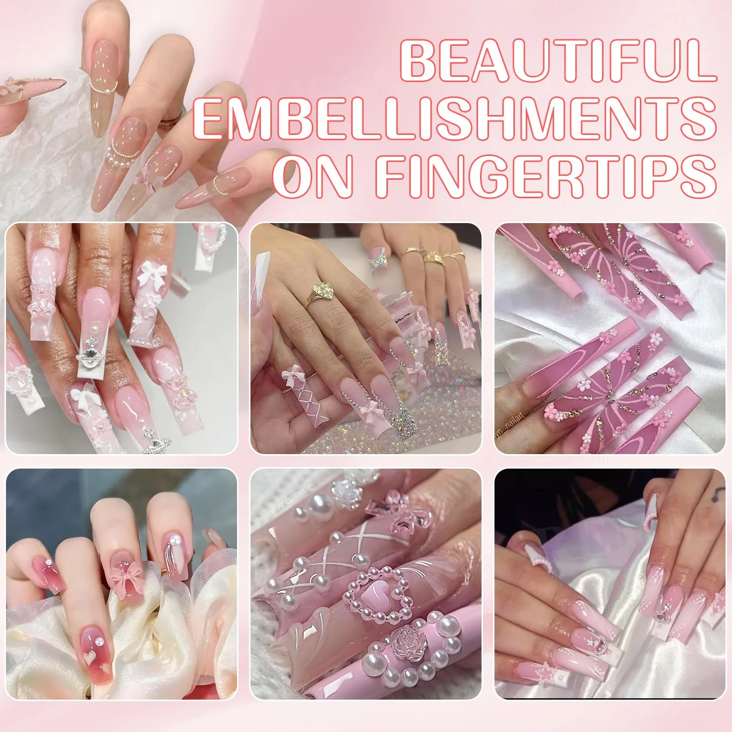1 pudełko 12 siatek 3D Dekoracja paznokci, DIY Nail Art Design, Akcesoria do zdobienia paznokci dla kobiet i dziewcząt, mieszane kolorowe kokardy, płaskie tło koraliki, gwiazdy, kwiaty
