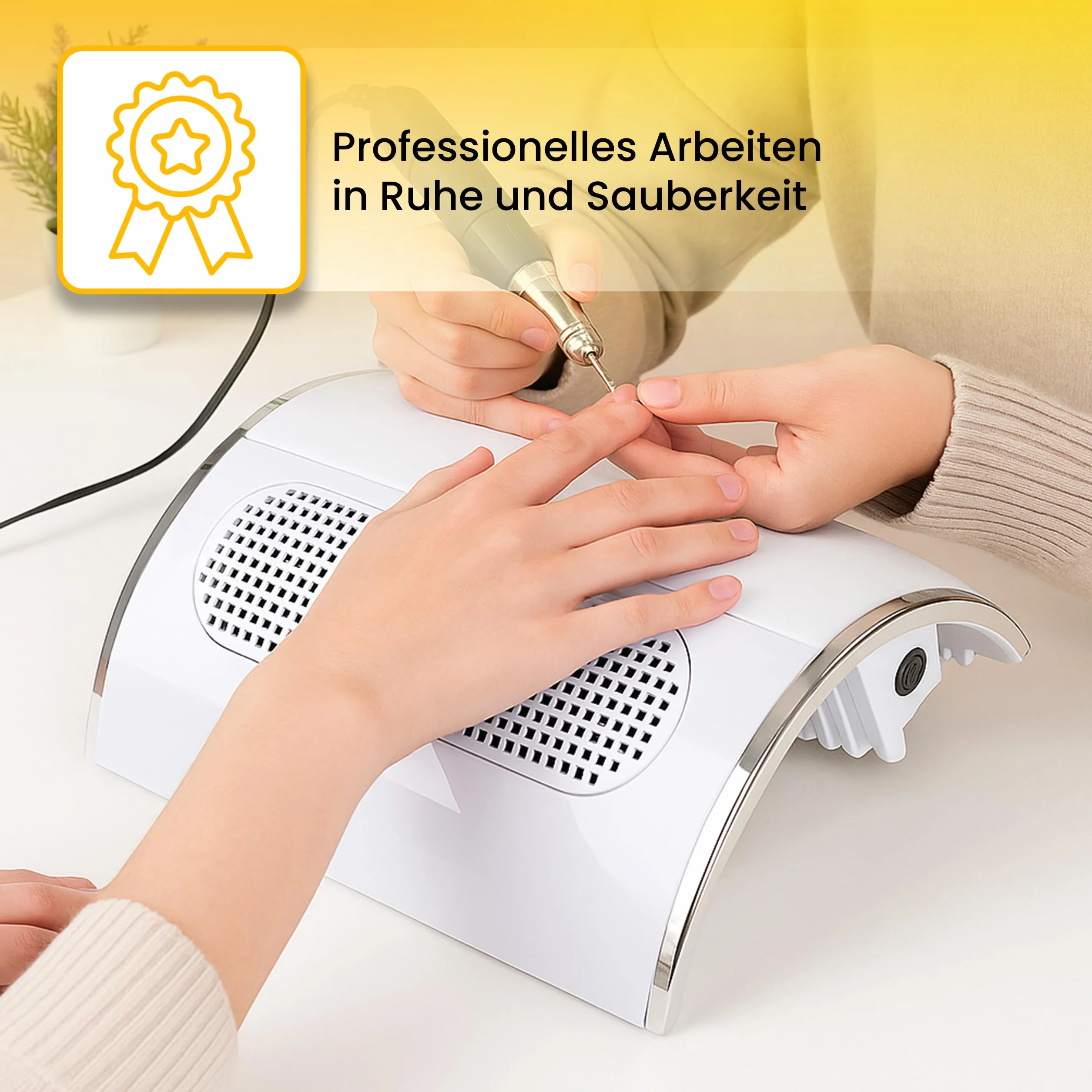 Retoo Odkurzacz do paznokci 40 W, do akrylowych, żelowych, usuwania kalusów, manicure, pedicure, biały