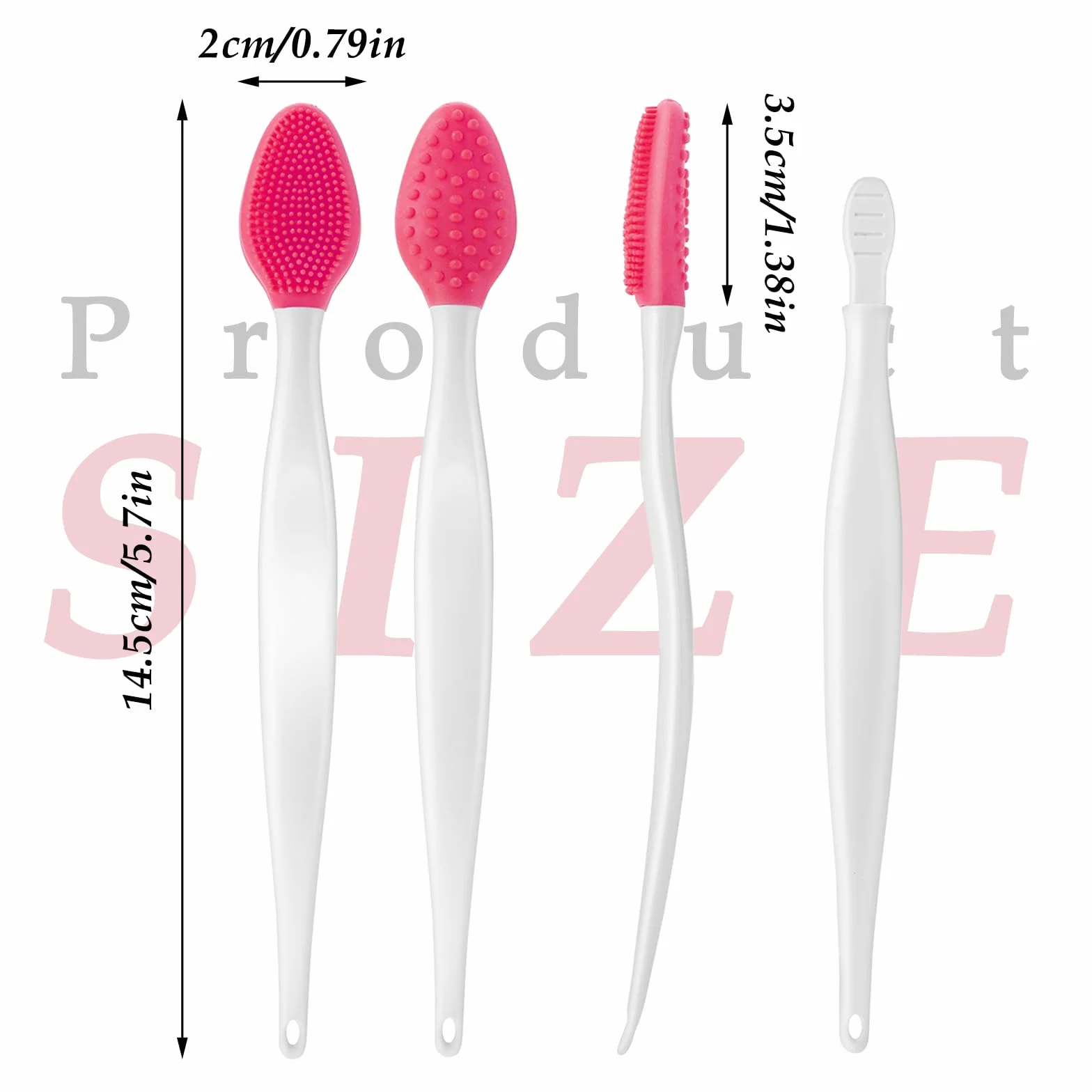 WLLHYF 5 sztuk pędzli do peelingu ust, dwustronne silikonowe narzędzie do peelingu, mini pędzelek do ust dla mężczyzn i kobiet, rozjaśniające ciemne usta, gładszy wygląd ust (zestaw 3)