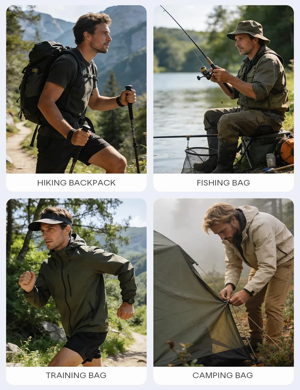 BAGZY Taktyczna Wojskowa Torba Podróżna 50L, Sportowa Torba Męska, Wodoodporna, Torba Do Jazdy Konnej, Torba Treningowa z Przegrodą Na Buty, Idealna Na Podróże, Sport, Fitness, Weekend, Camping Czarny