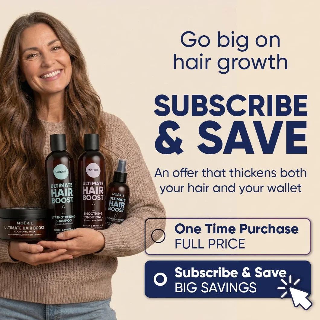 Moerie Mineral Shampoo and Conditioner Plus Hair Mask and Hair Spray Mega Pack – The Ultimate Hair Care Set – For Longer, Thicker, Fuller Hair - Vegan Hair Products – Paraben & Silicone Free Products