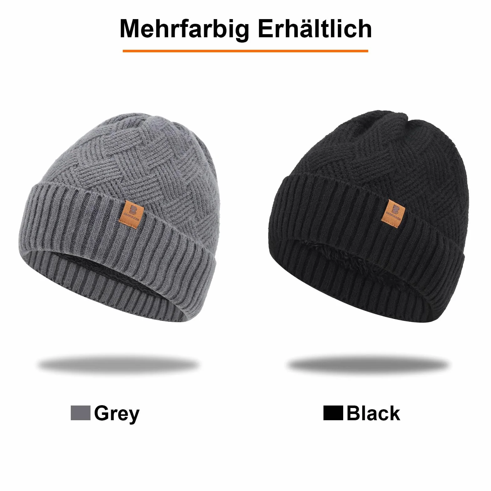 Czapka Beanie dla Mężczyzn i Kobiet, Uniseks Czapki Dzianiny na Jesień Zimę Dzianina Czapka Zimowa Damska Miękka i Ciepła Czapka Knitted Hats,Szary